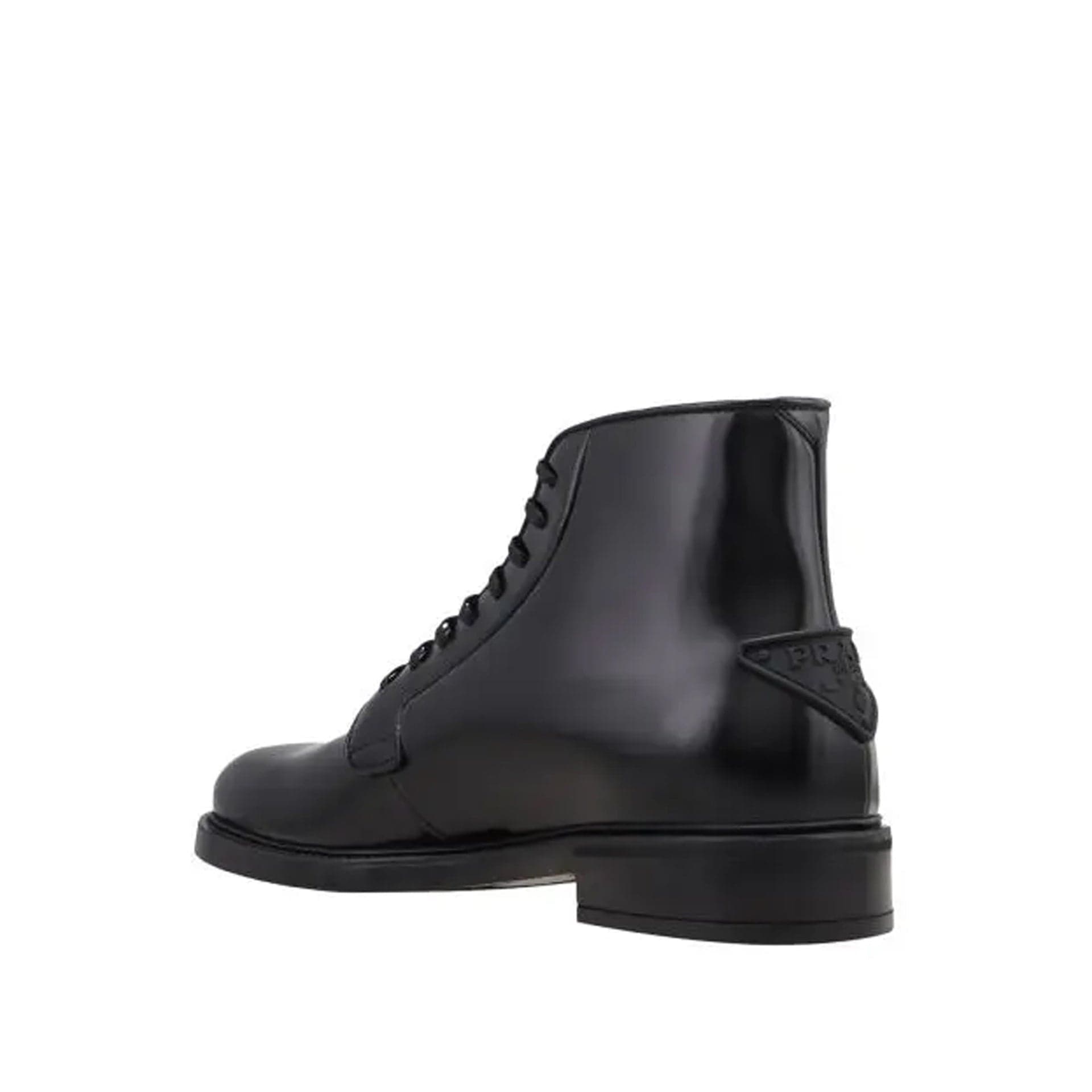 Prada Leather Lace-Up Ankle Boots