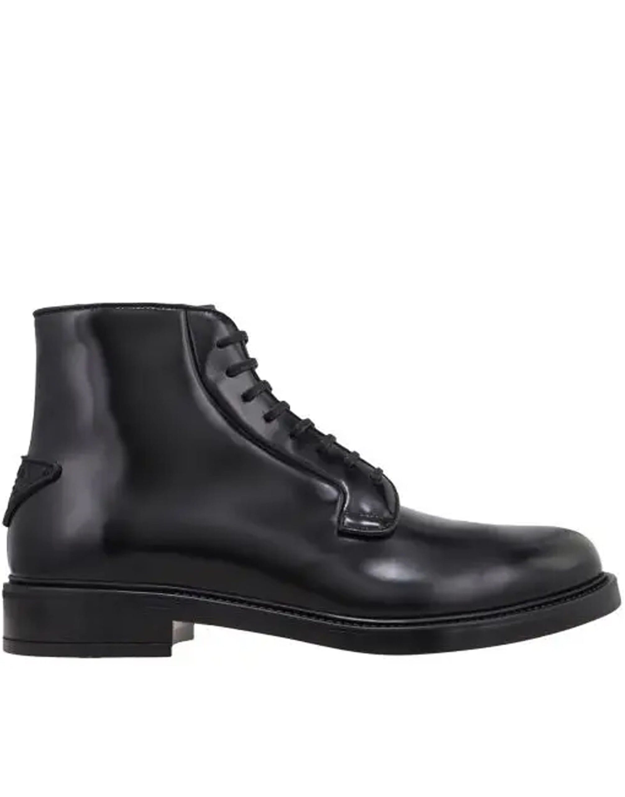 Prada Leather Lace-Up Ankle Boots