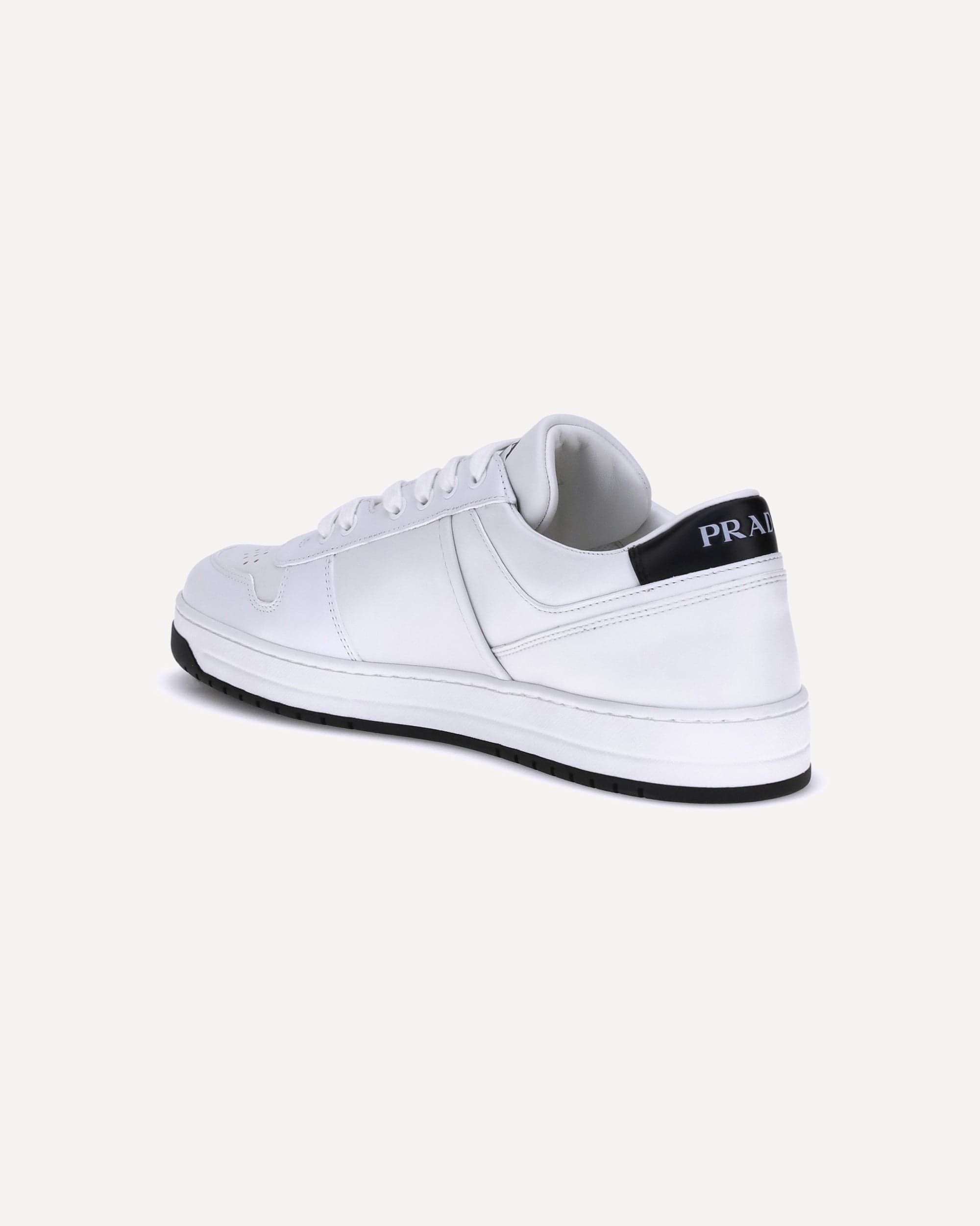 Prada Prada Leather Lace-Up Sneakers Enamel Plaque