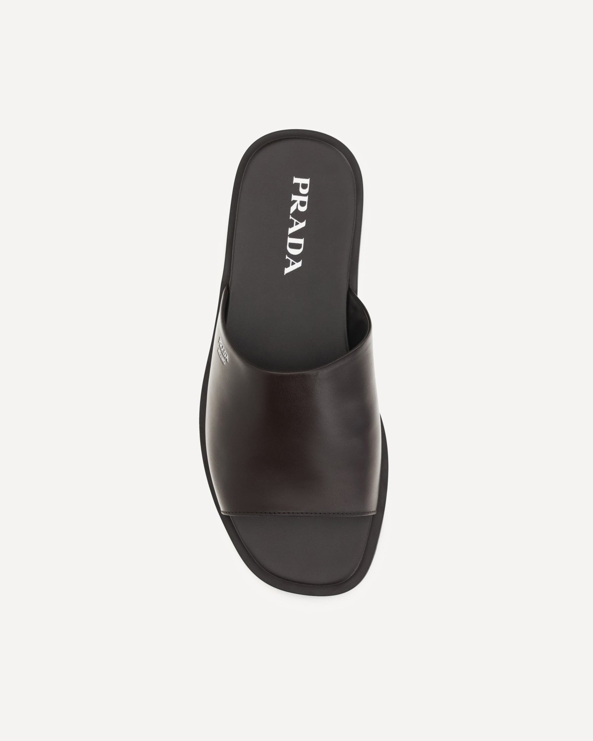 Prada Leather Slide Sandals
