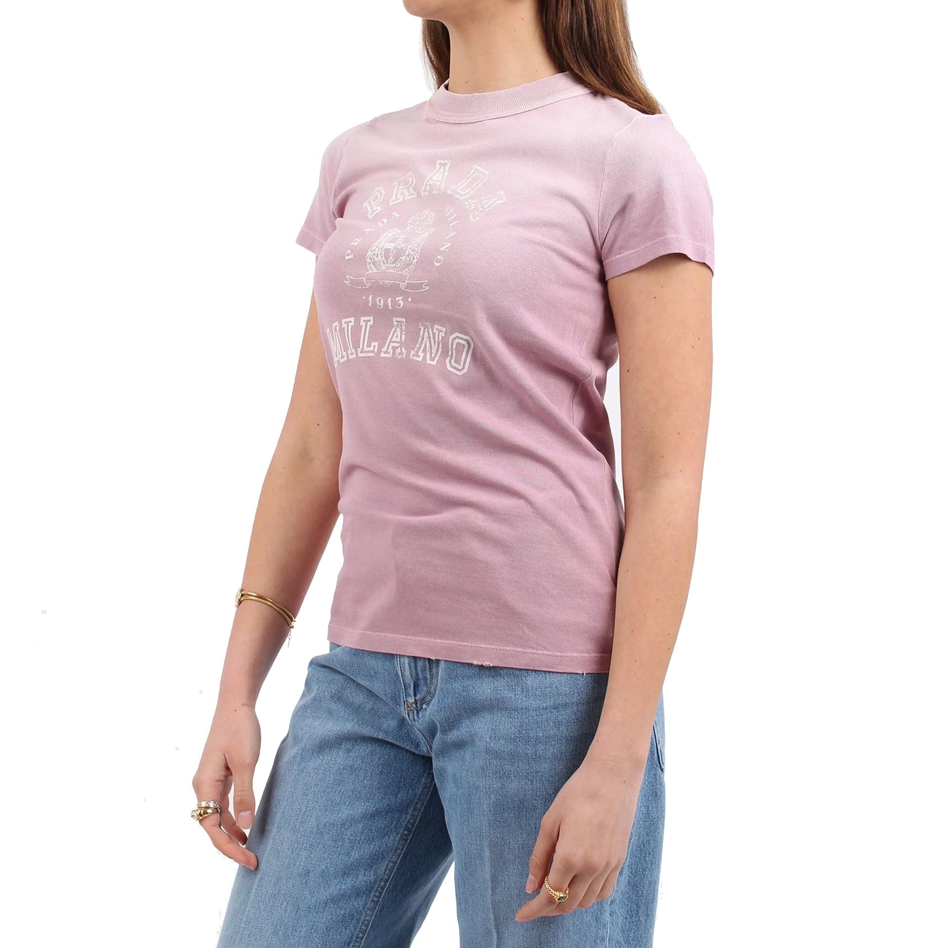 Prada Logo Detail Cotton T-Shirt - alternate view
