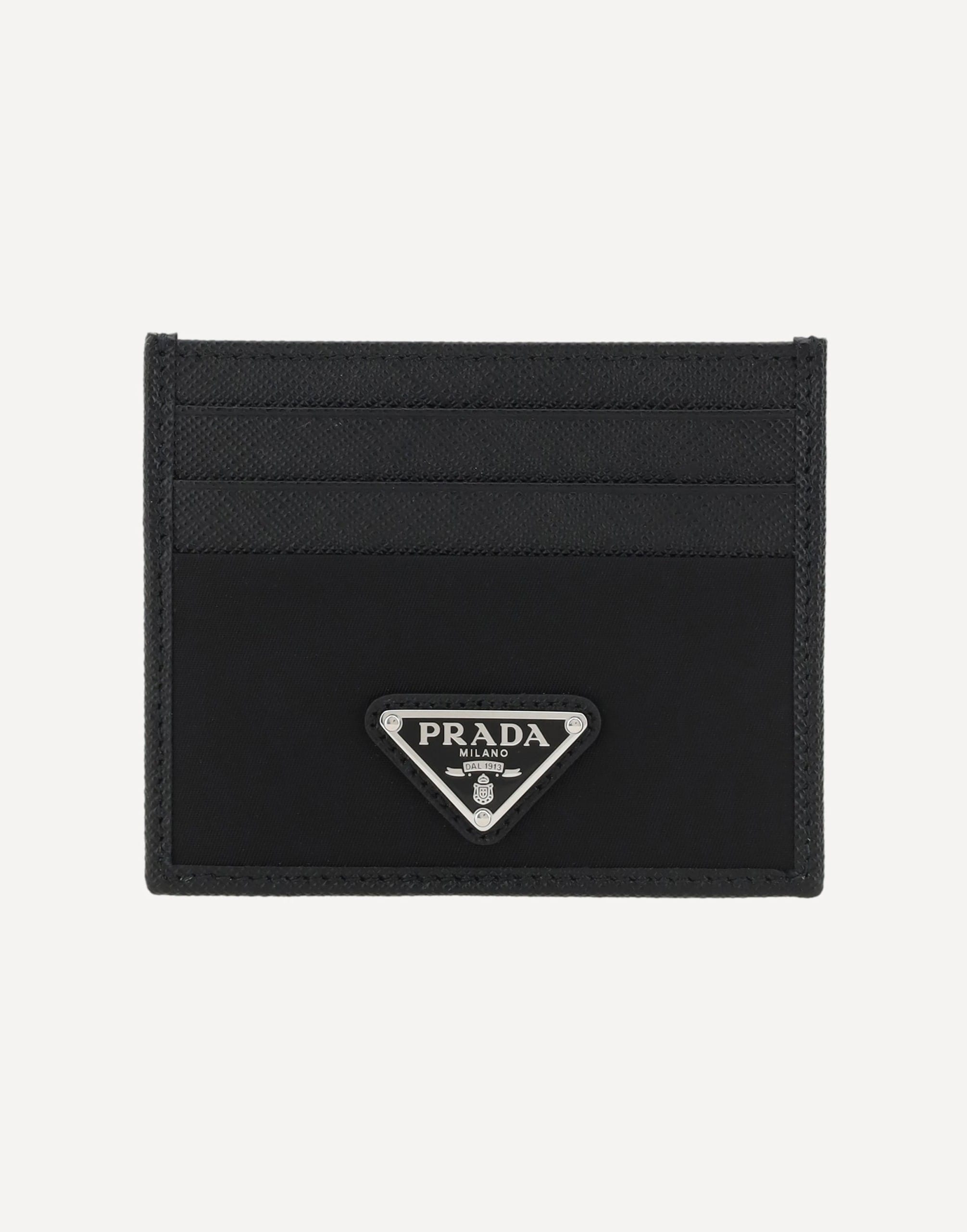 Prada Logoed Card Holder With Triangular Plaque