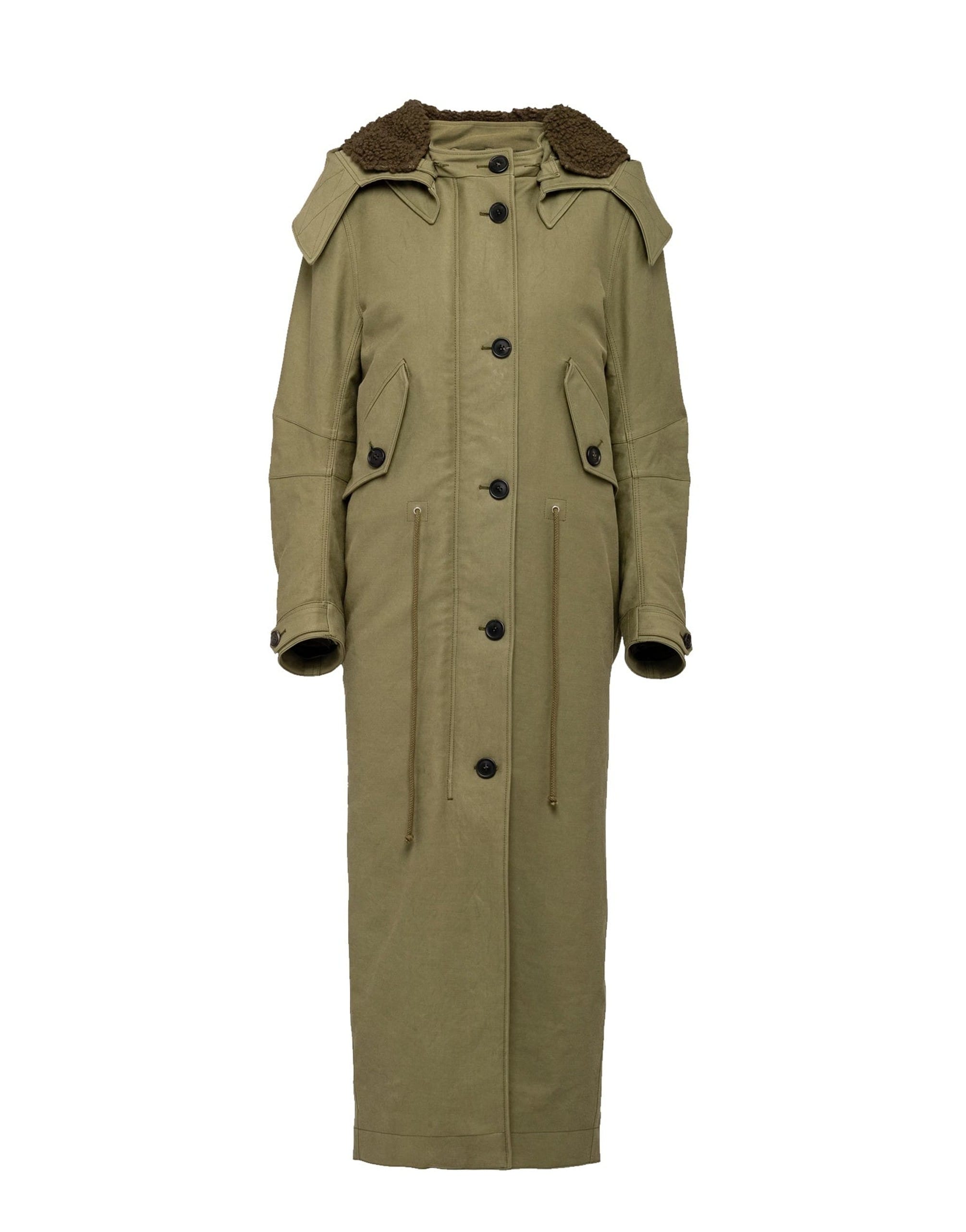 Prada Long Parka Coat With Detachable Hood