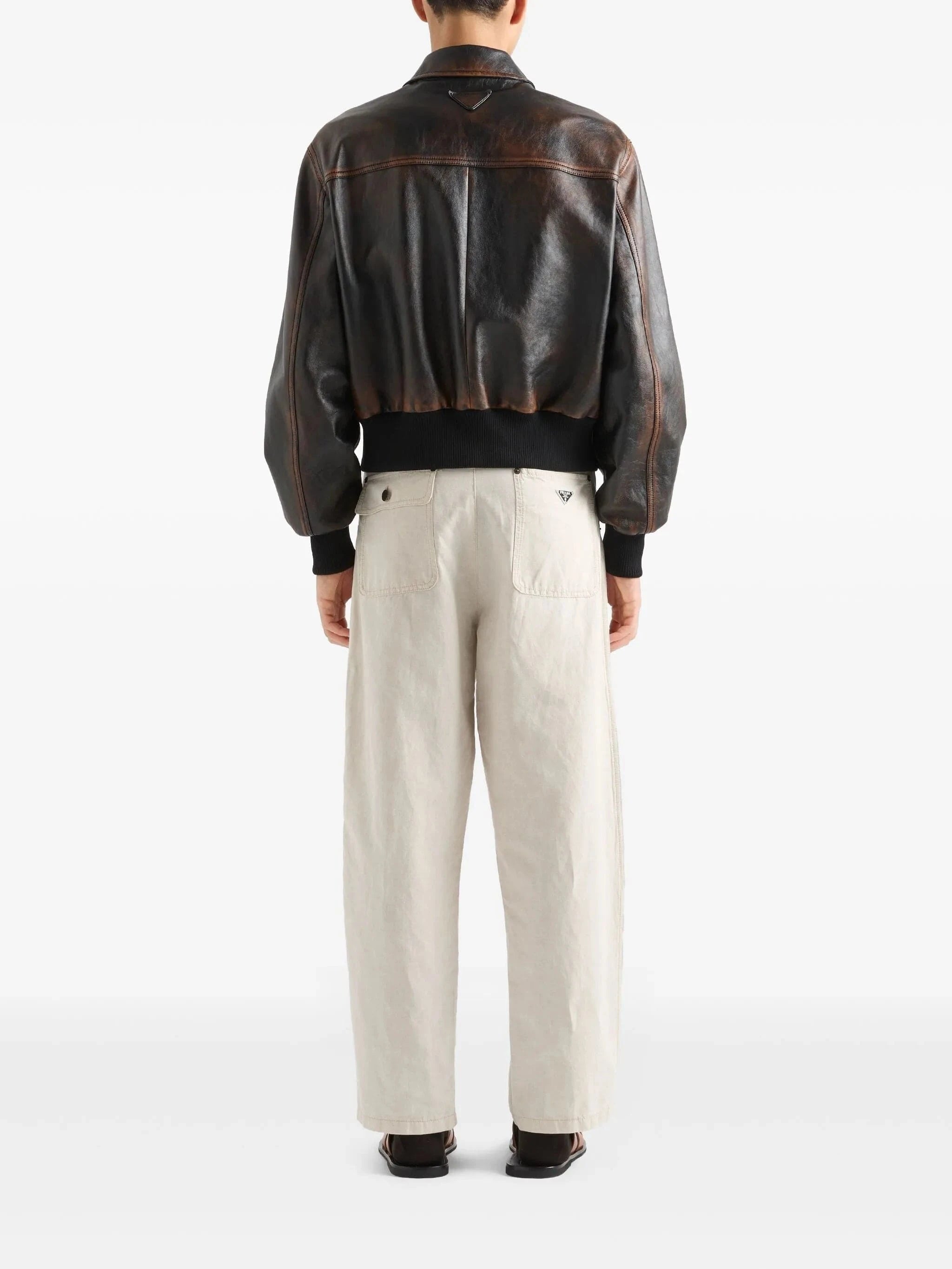 Prada Natural Chambray Trousers