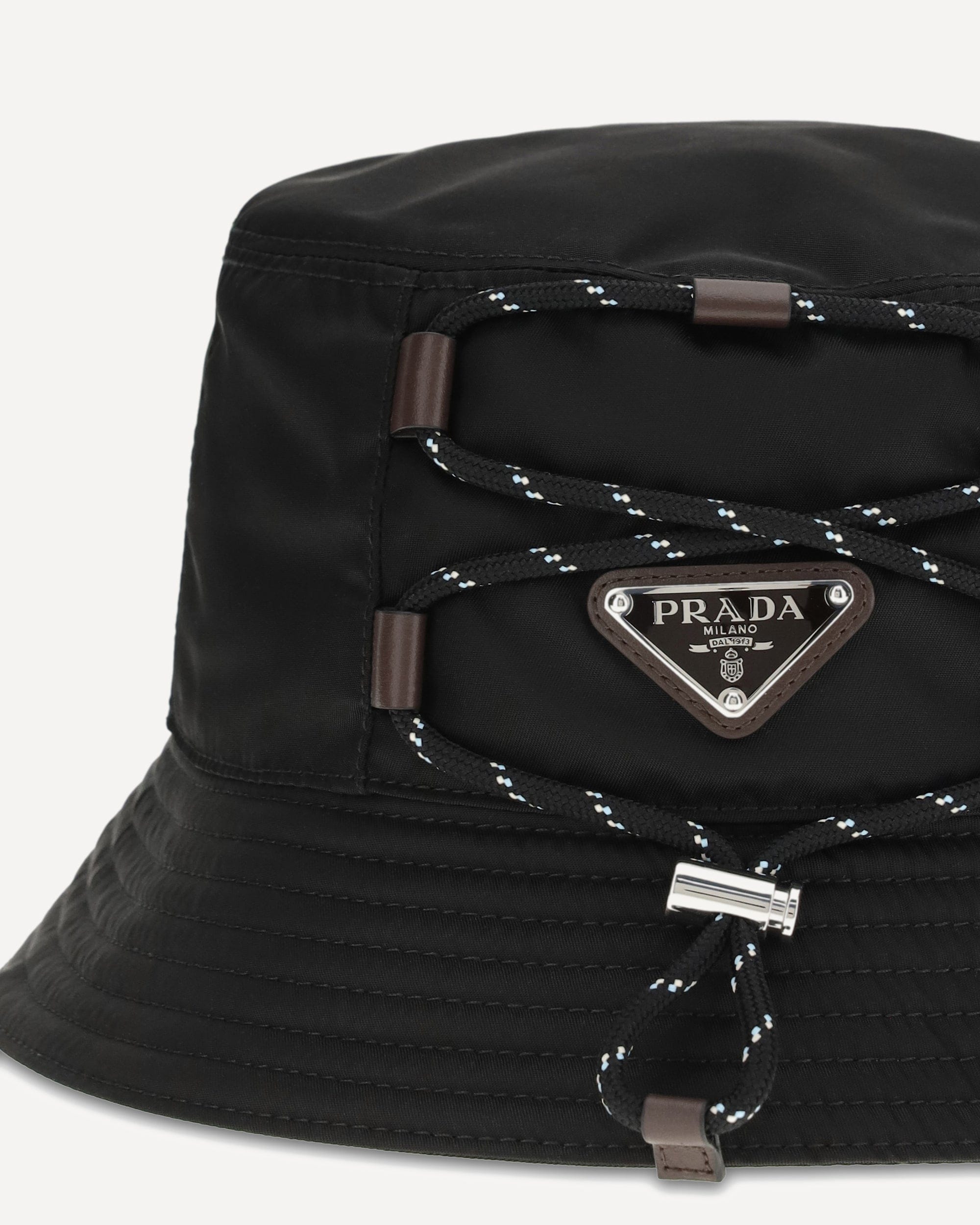 Prada Nylon Bucket Hat With Triangle Logo