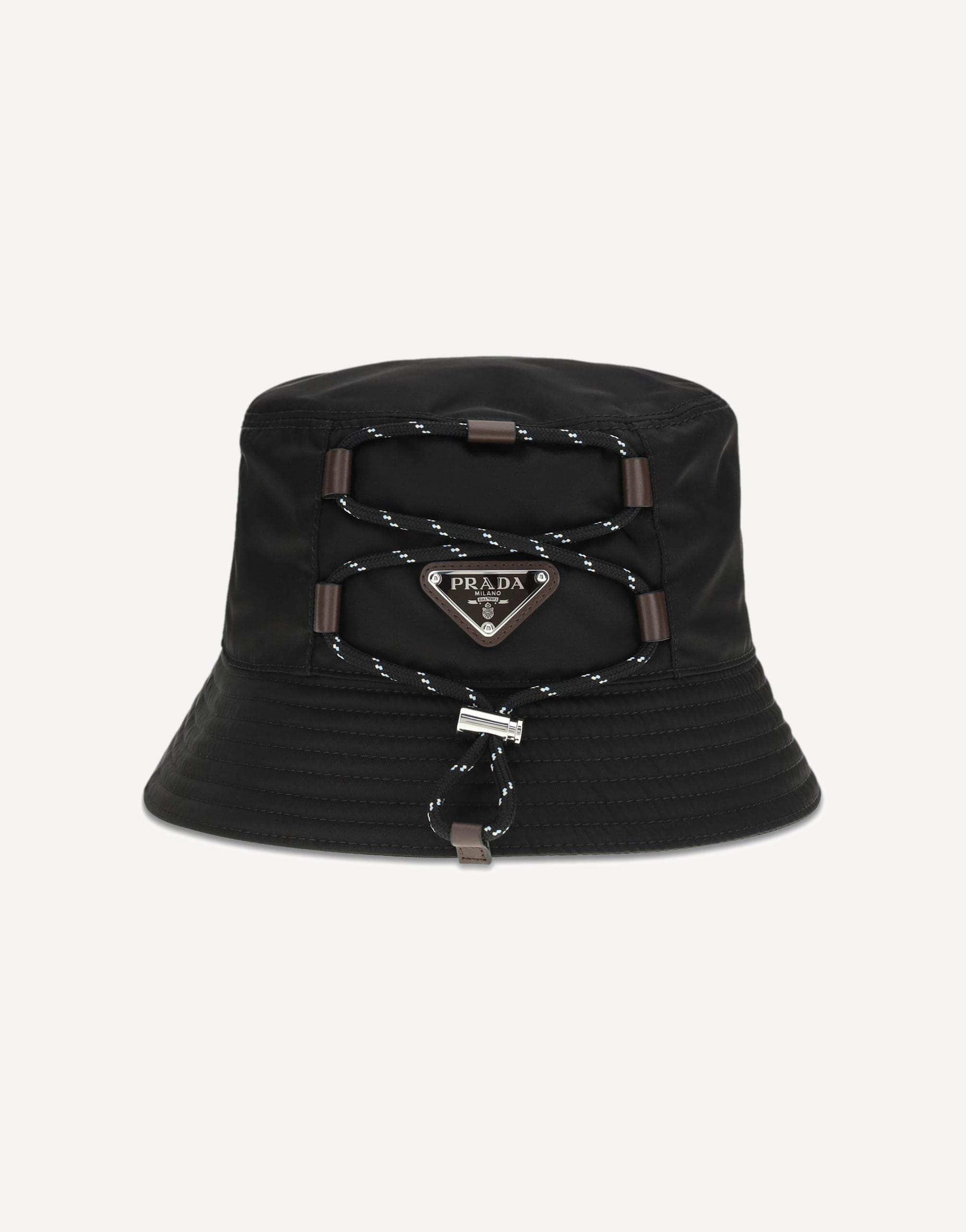 Prada Nylon Bucket Hat With Triangle Logo