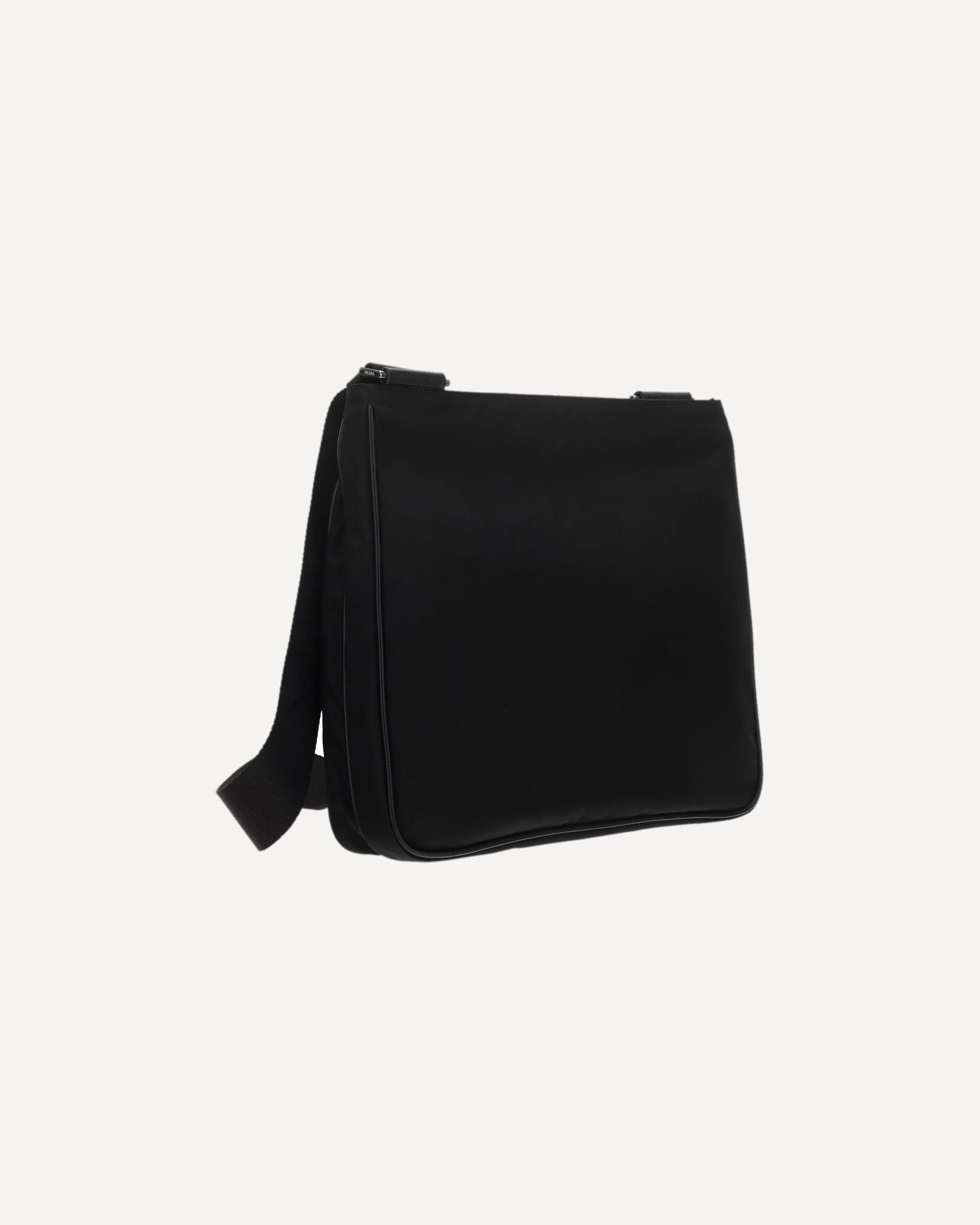 Prada Nylon Shoulder Bag With Front Zip Pocket