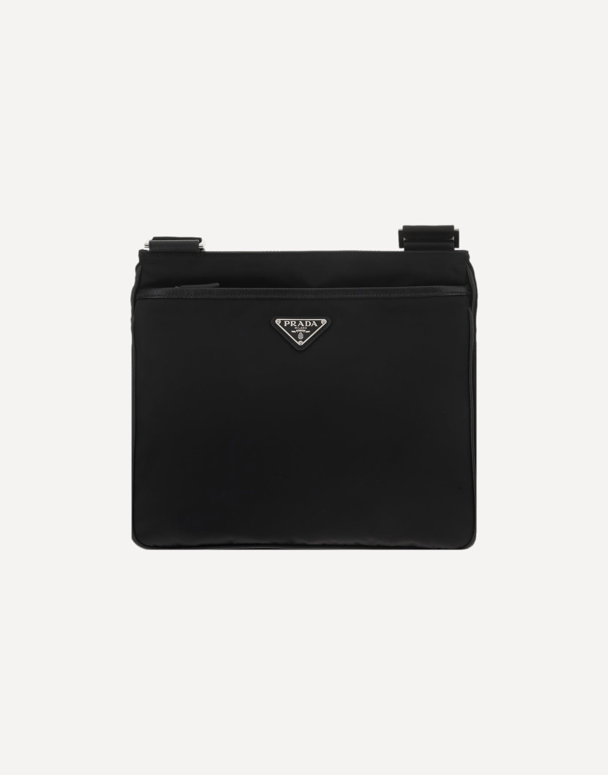 Prada Nylon Shoulder Bag With Front Zip Pocket