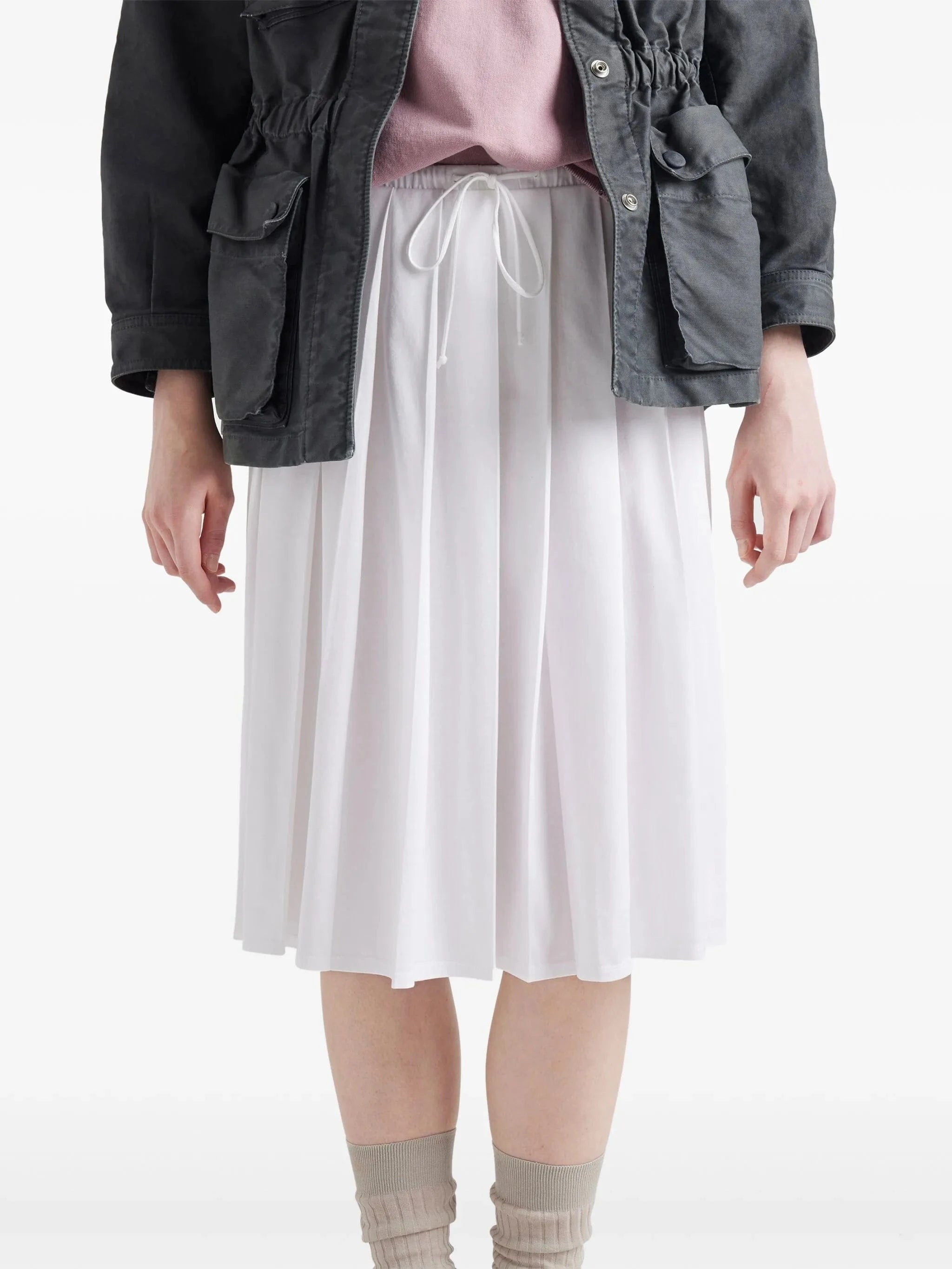 Prada Pleated Cotton Skirt