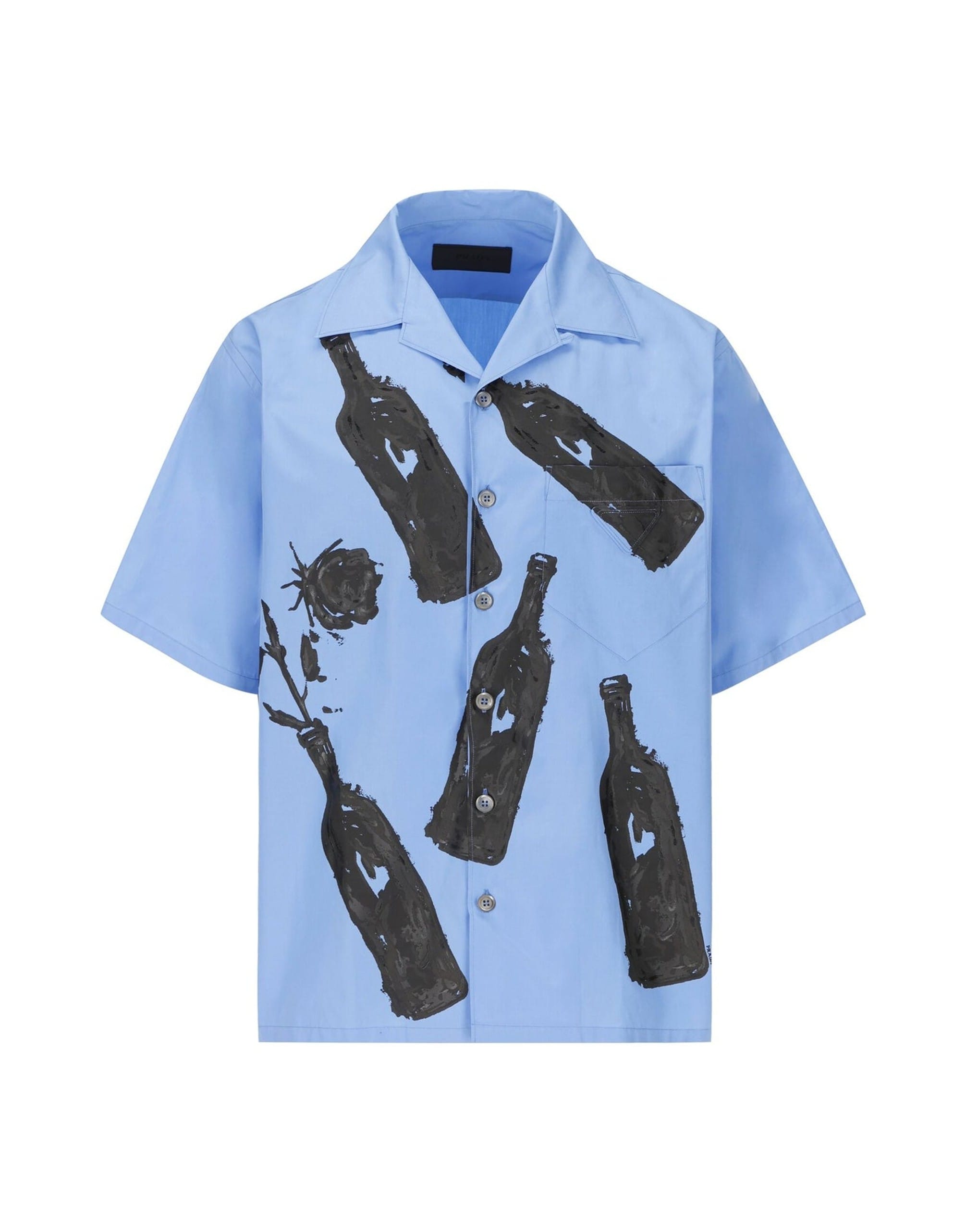Prada Printed Cotton Short Sleeve Shirt