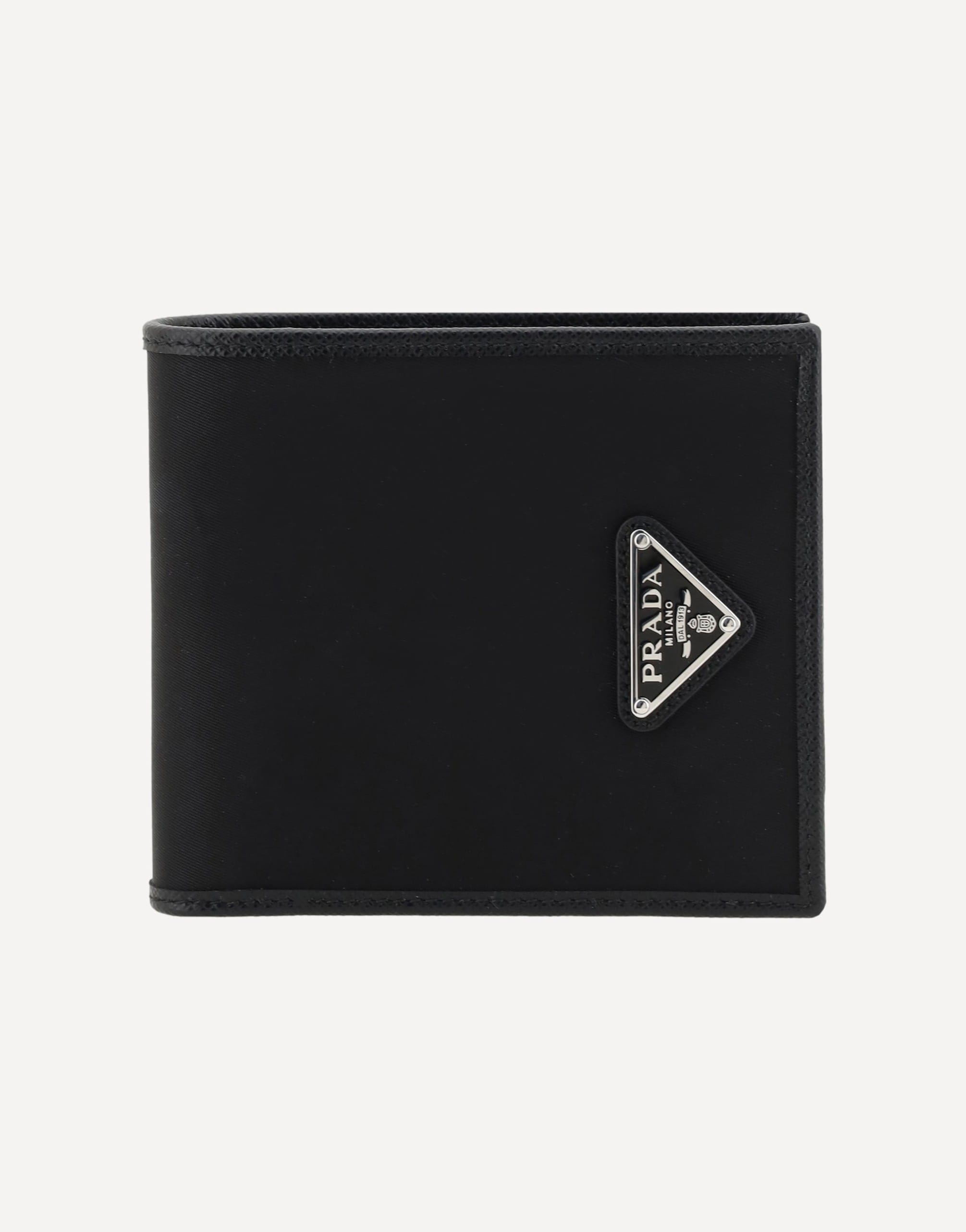 Prada Prada Re-Nylon Bifold Wallet With Triangular Plaque