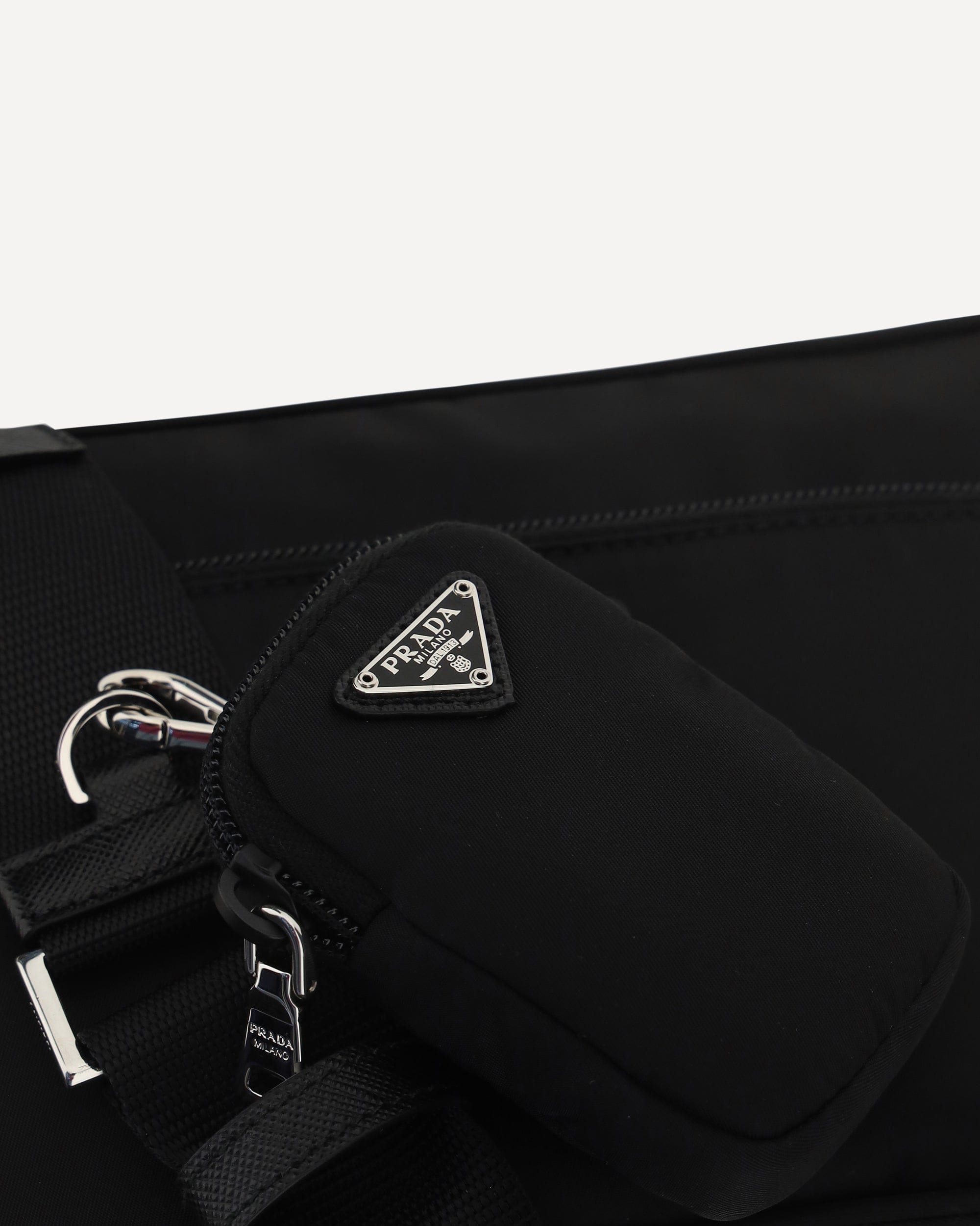 Prada Re-Nylon Crossbody Bag With Logo Plaque
