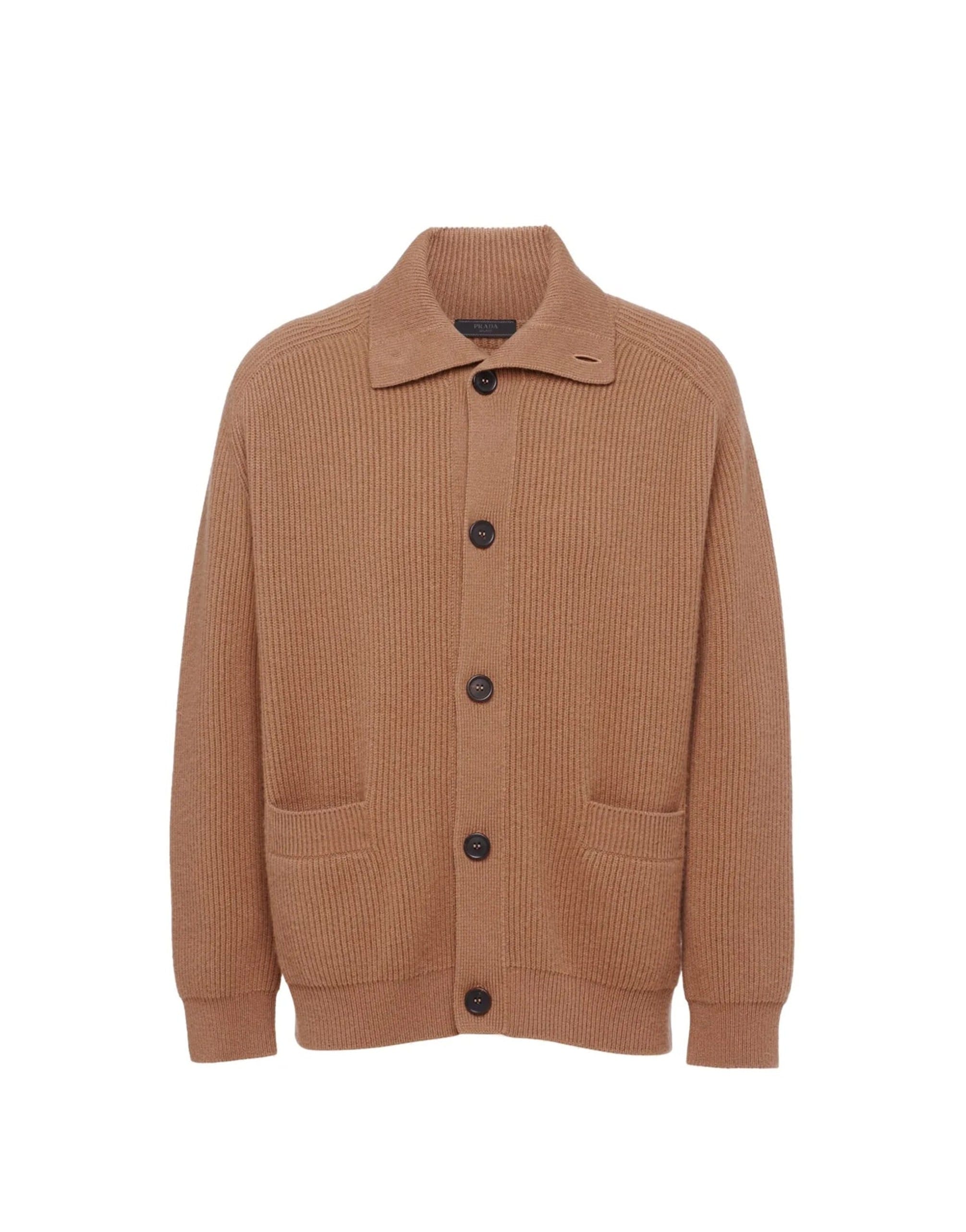 Prada Ribbed Knit Cashmere Cardigan