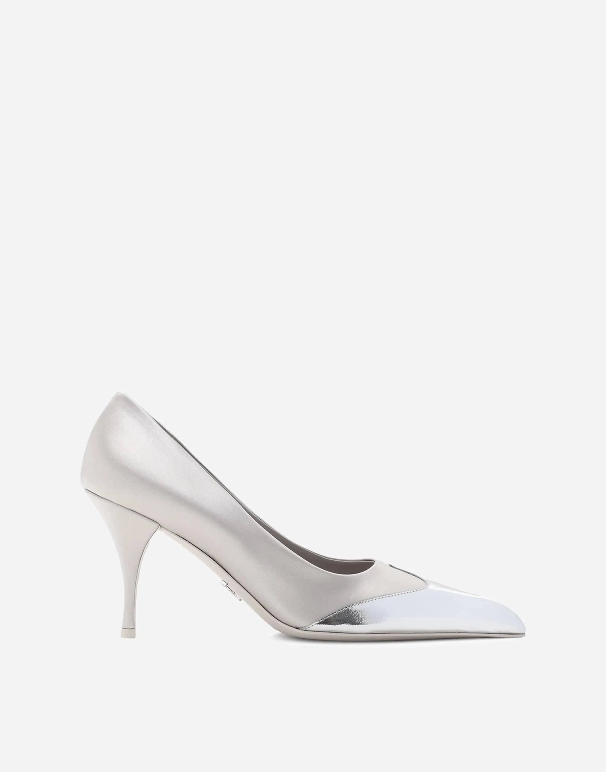 Prada Satin And Metallic Leather Pumps