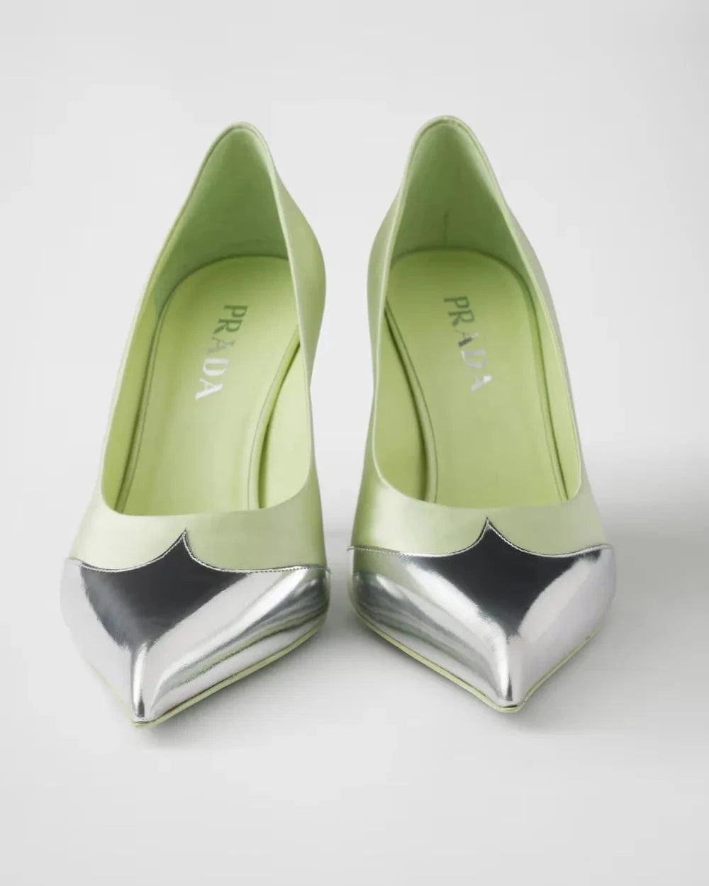 Prada Satin And Metallic Pumps