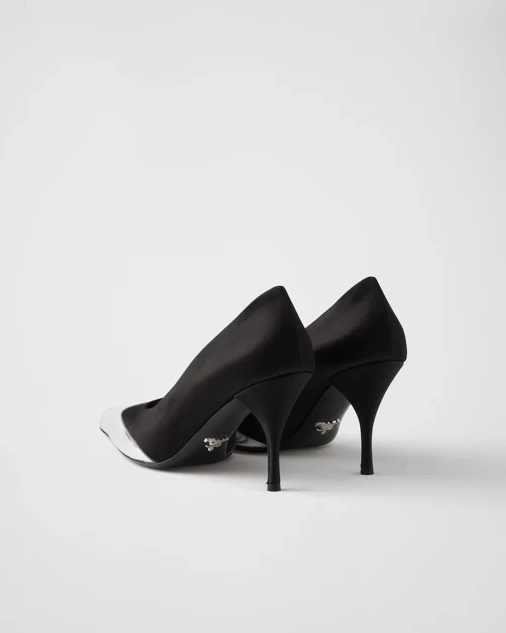 Prada Satin and metallic leather pumps