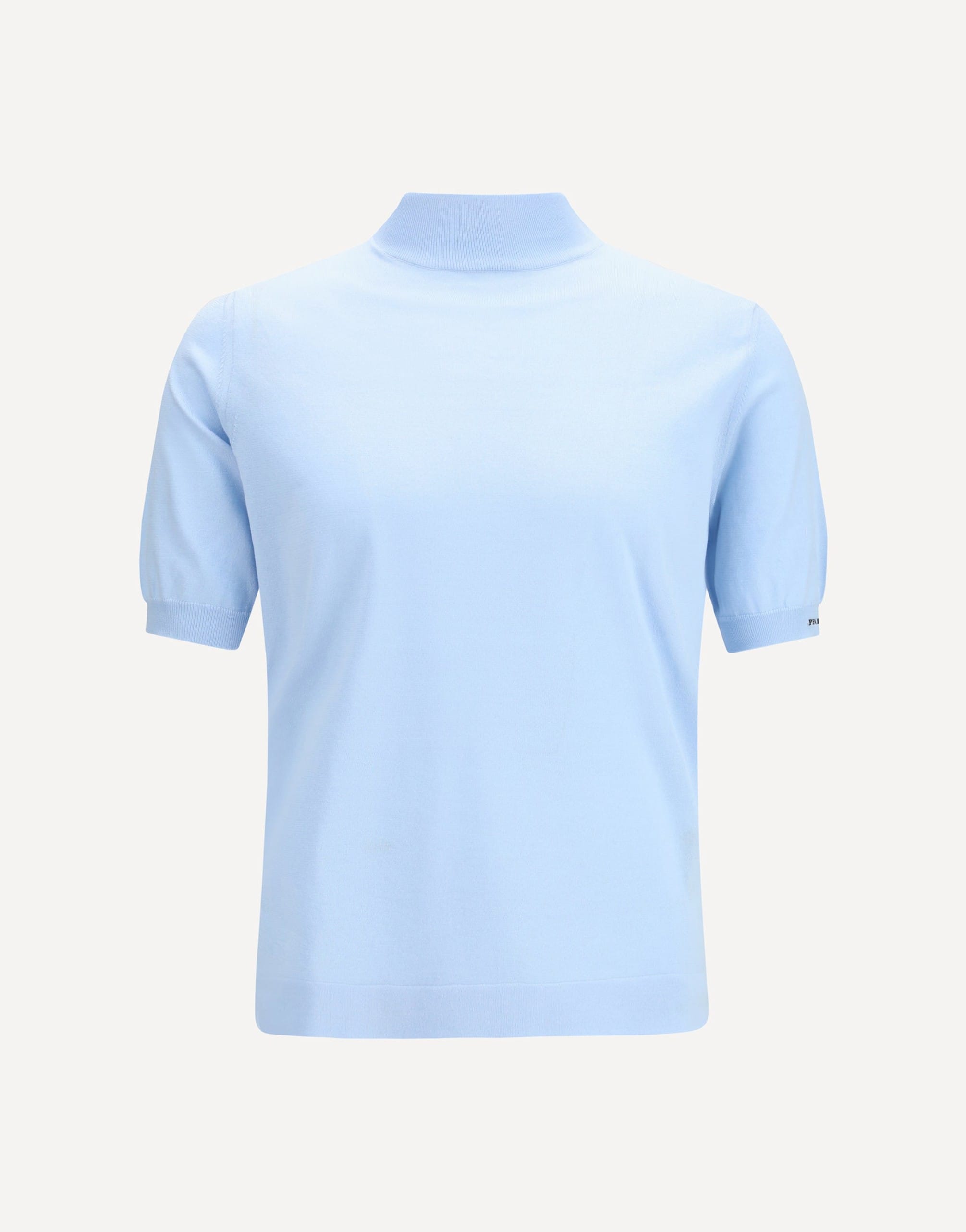 Prada Short-Sleeve Cotton Sweater With Intarsia