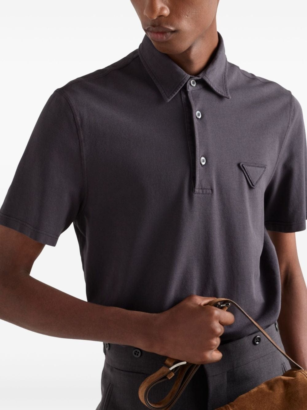 Prada Short-Sleeved Logo Polo Shirt