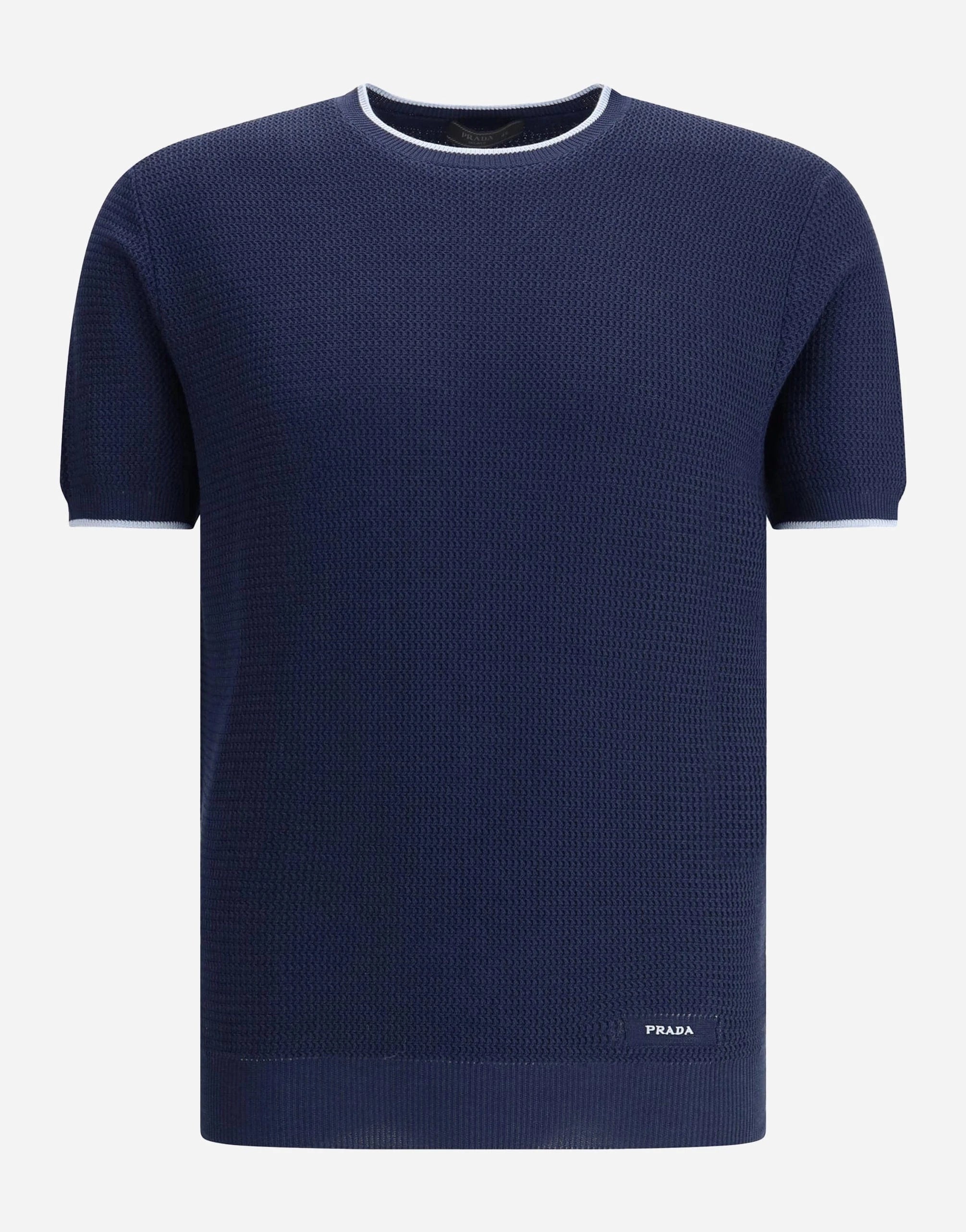 Prada Silk-Cotton Blend Short-Sleeve Sweater
