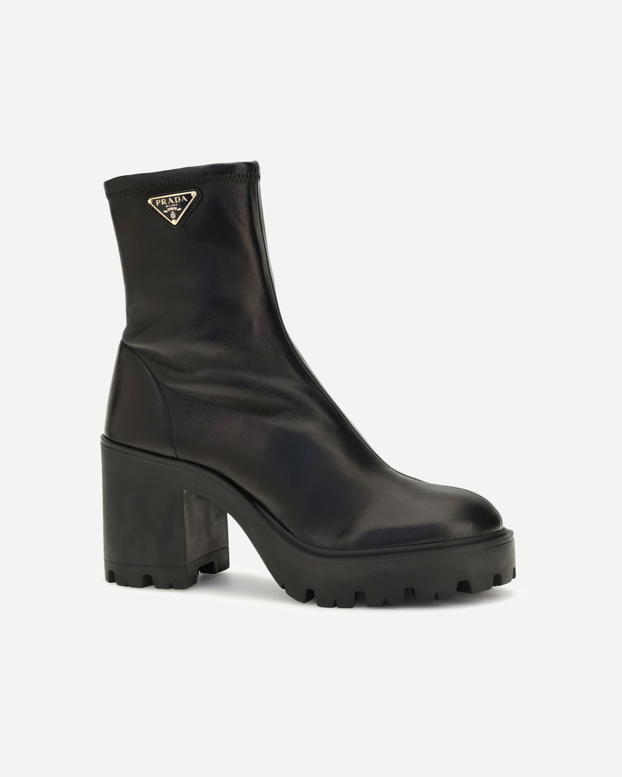 Prada Bottines à plateforme en cuir stretch Prada - alternate view