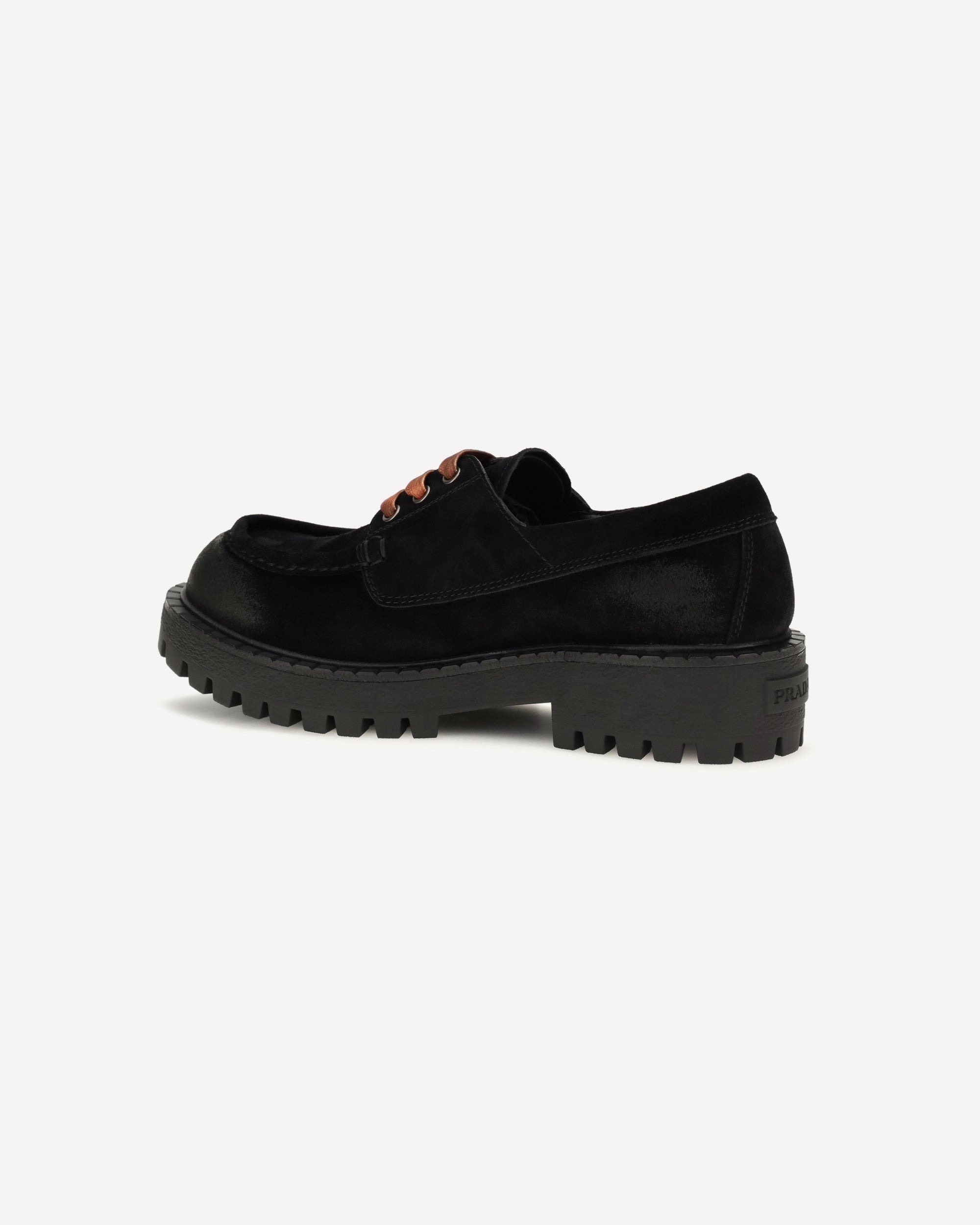 Prada Suede Lace-Up Loafers
