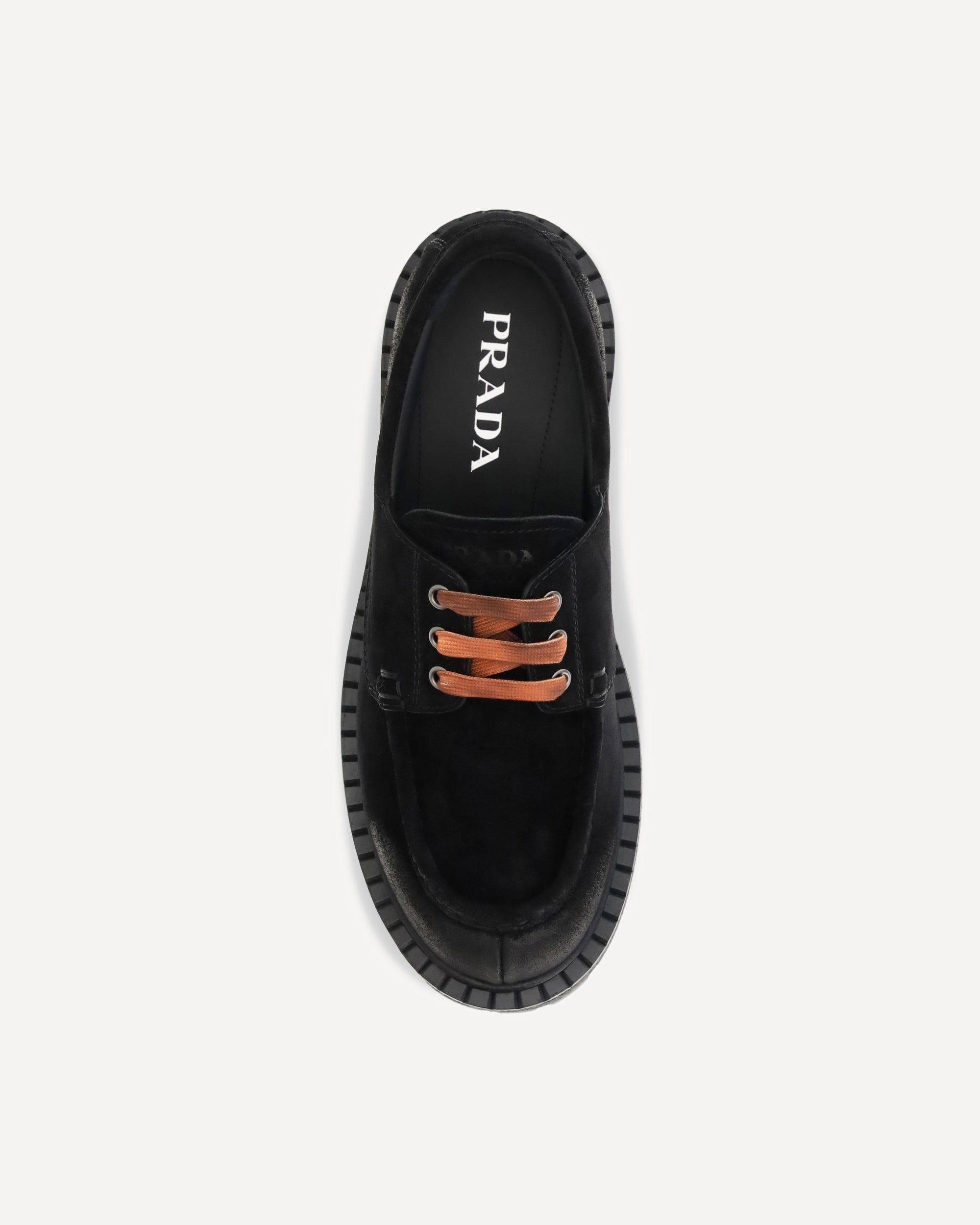 Prada Suede Lace-Up Loafers