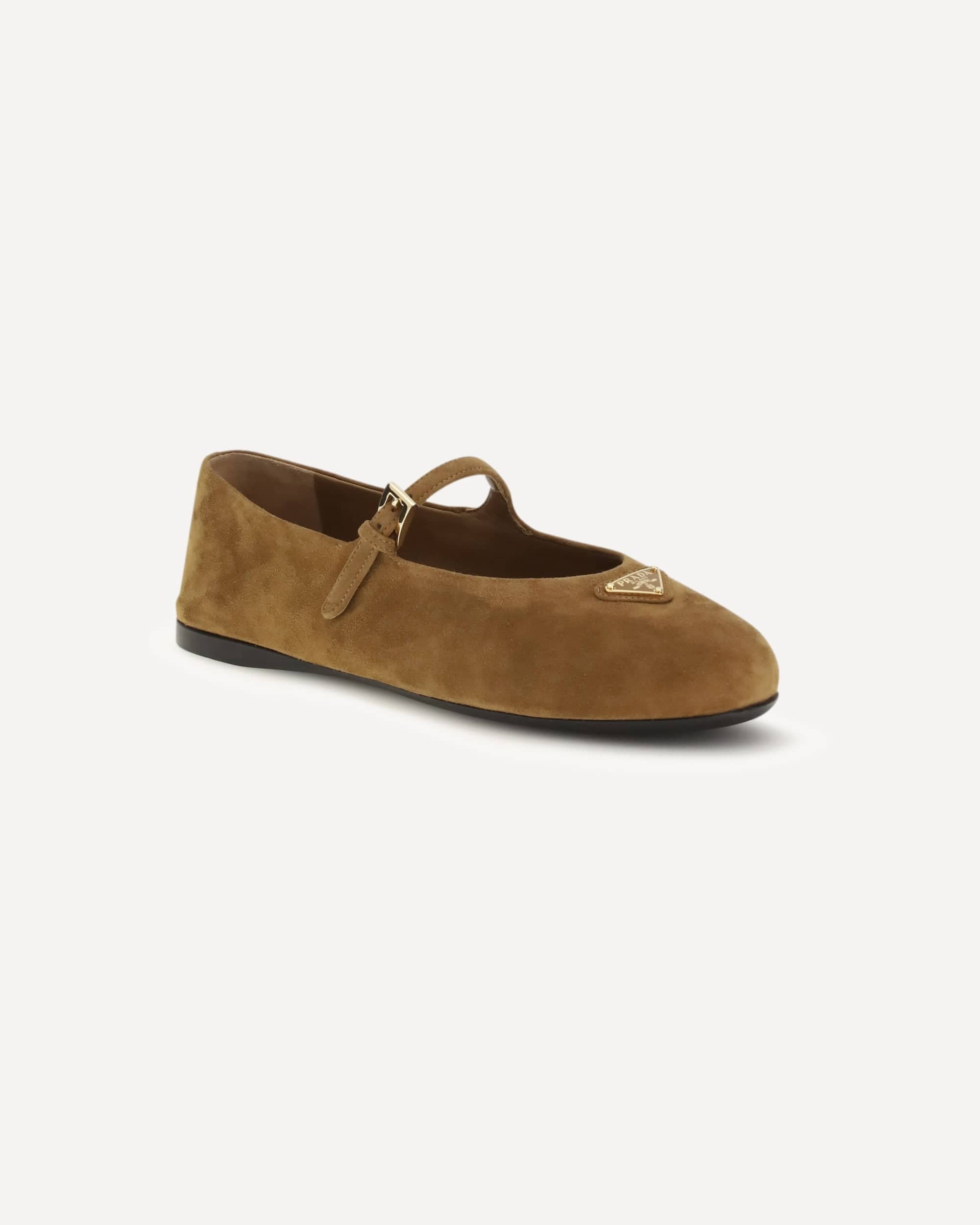 Prada Suede Leather Ballerinas With Buckle - alternate view