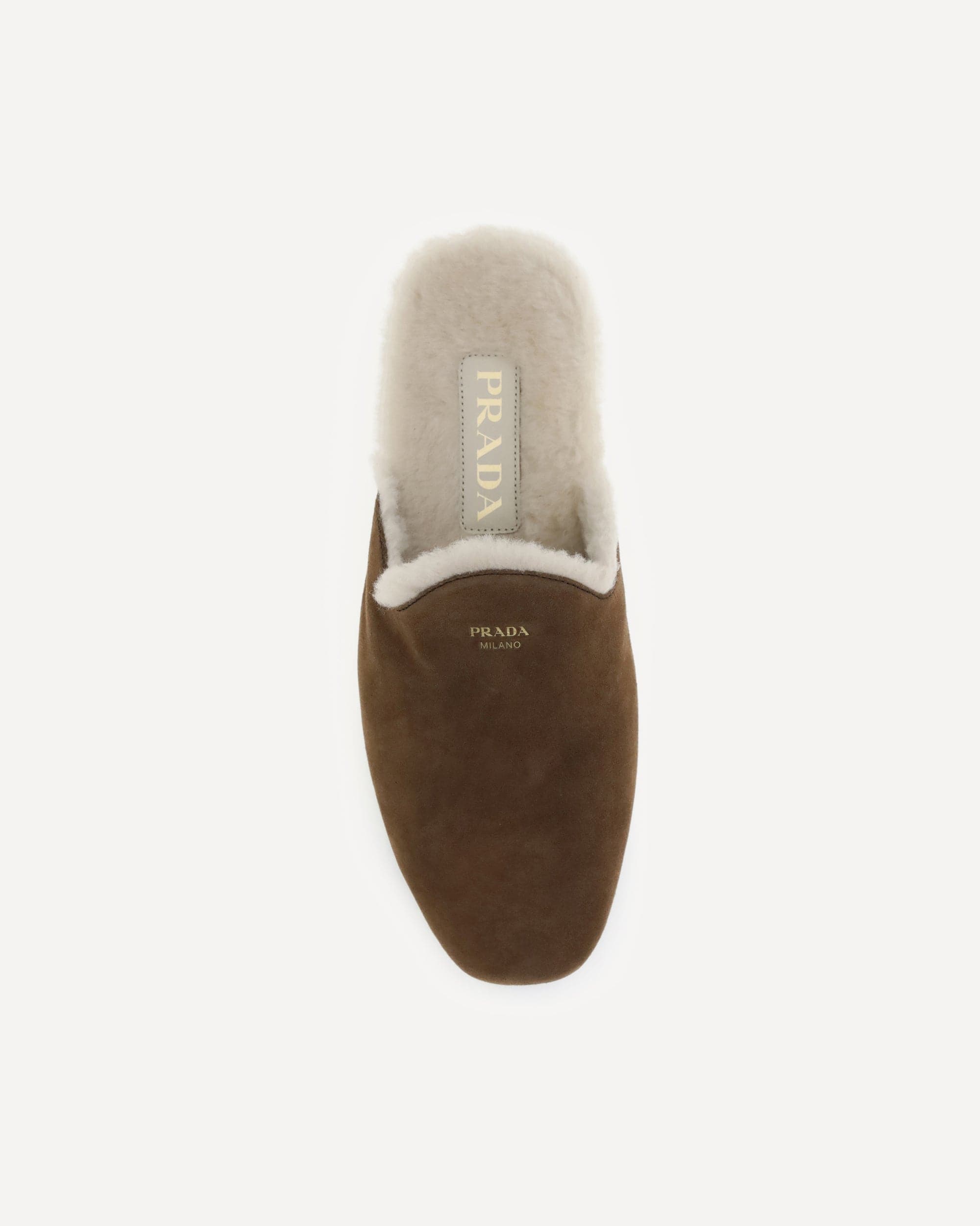 Prada Suede Mules With Logo