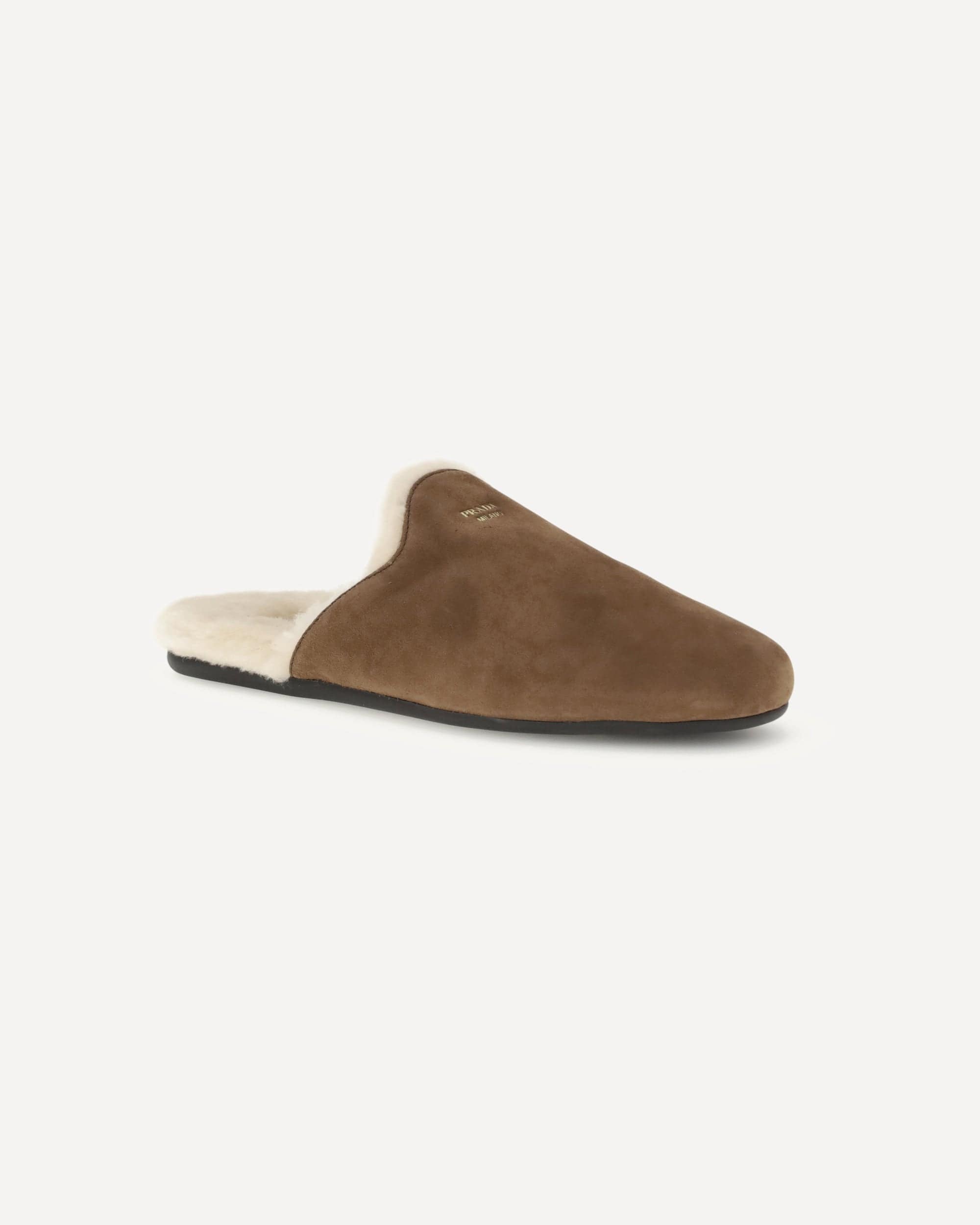 Prada Suede Mules With Logo - alternate view