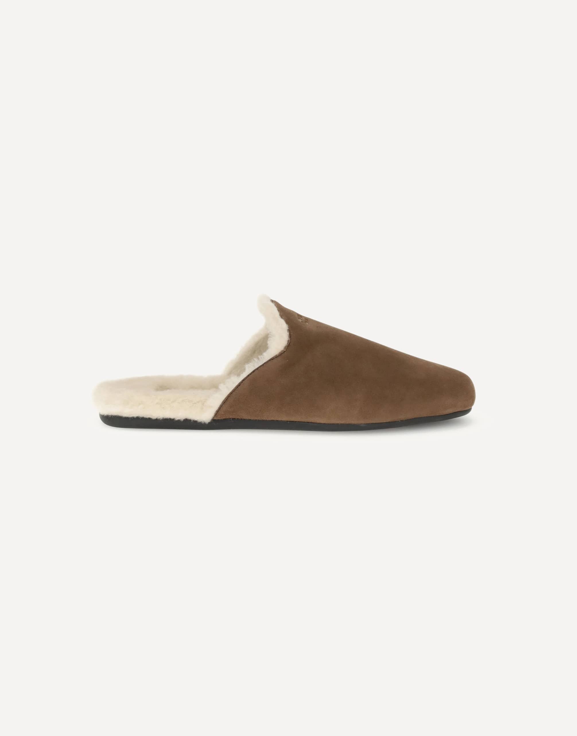Prada Suede Mules With Logo