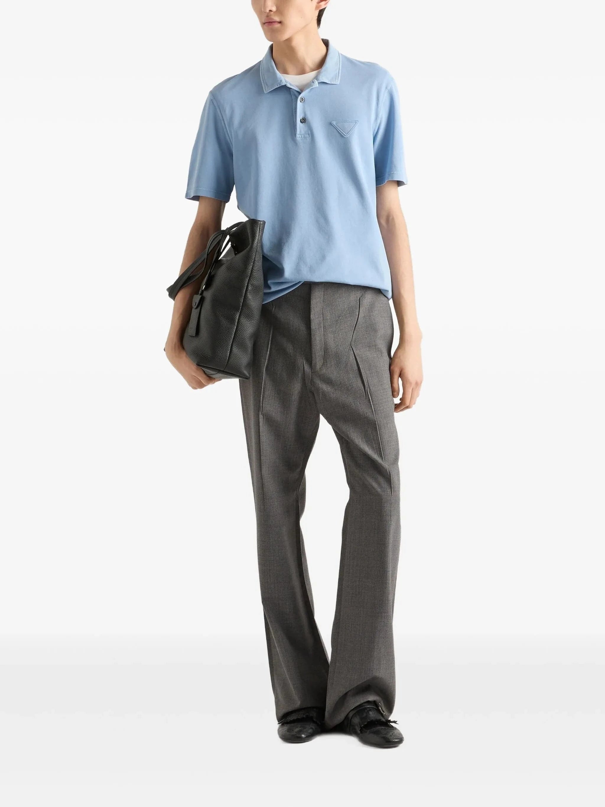 Prada Triangle Logo Polo Shirt