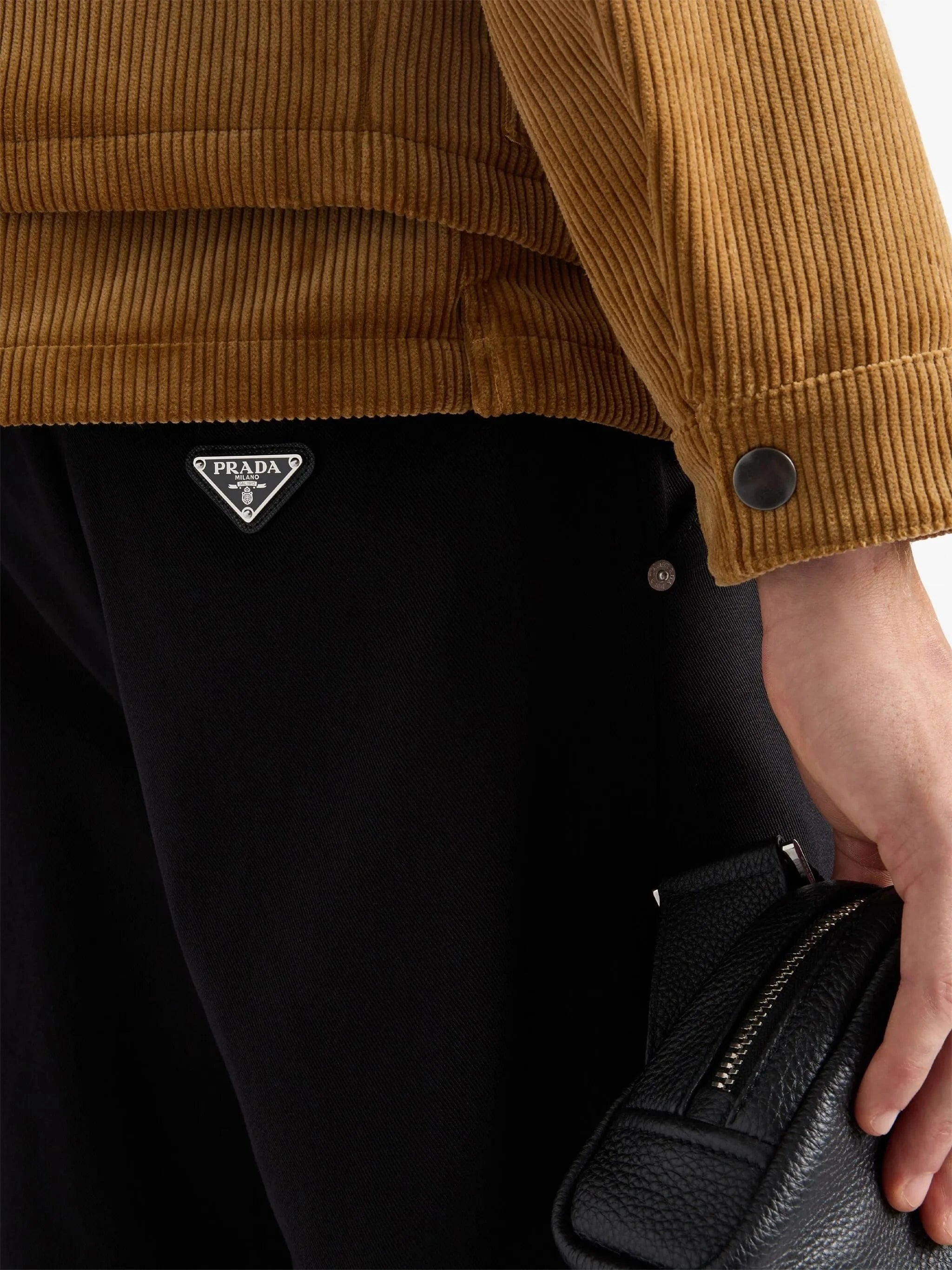 Prada Triangle-Logo Tapered Trousers