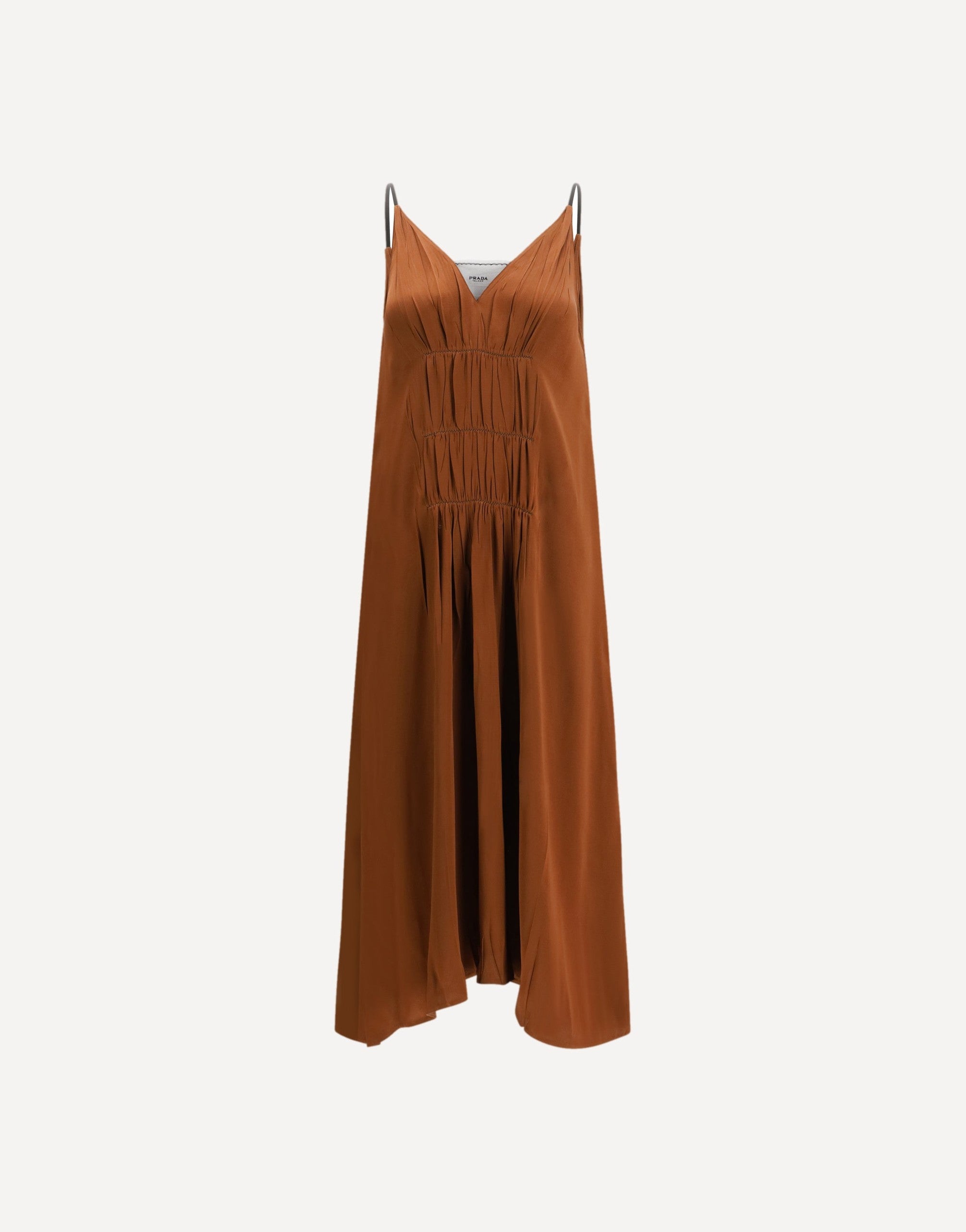 Prada langes Kleid mit V-Ausschnitt