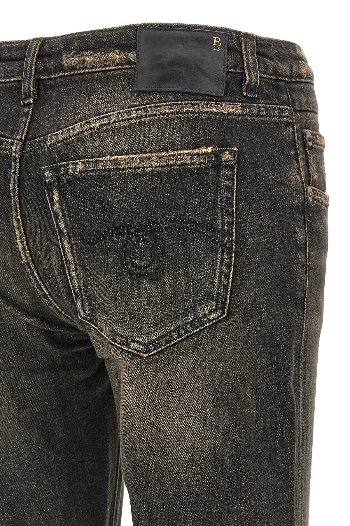 R13 R13 Boy Straight Black Jeans