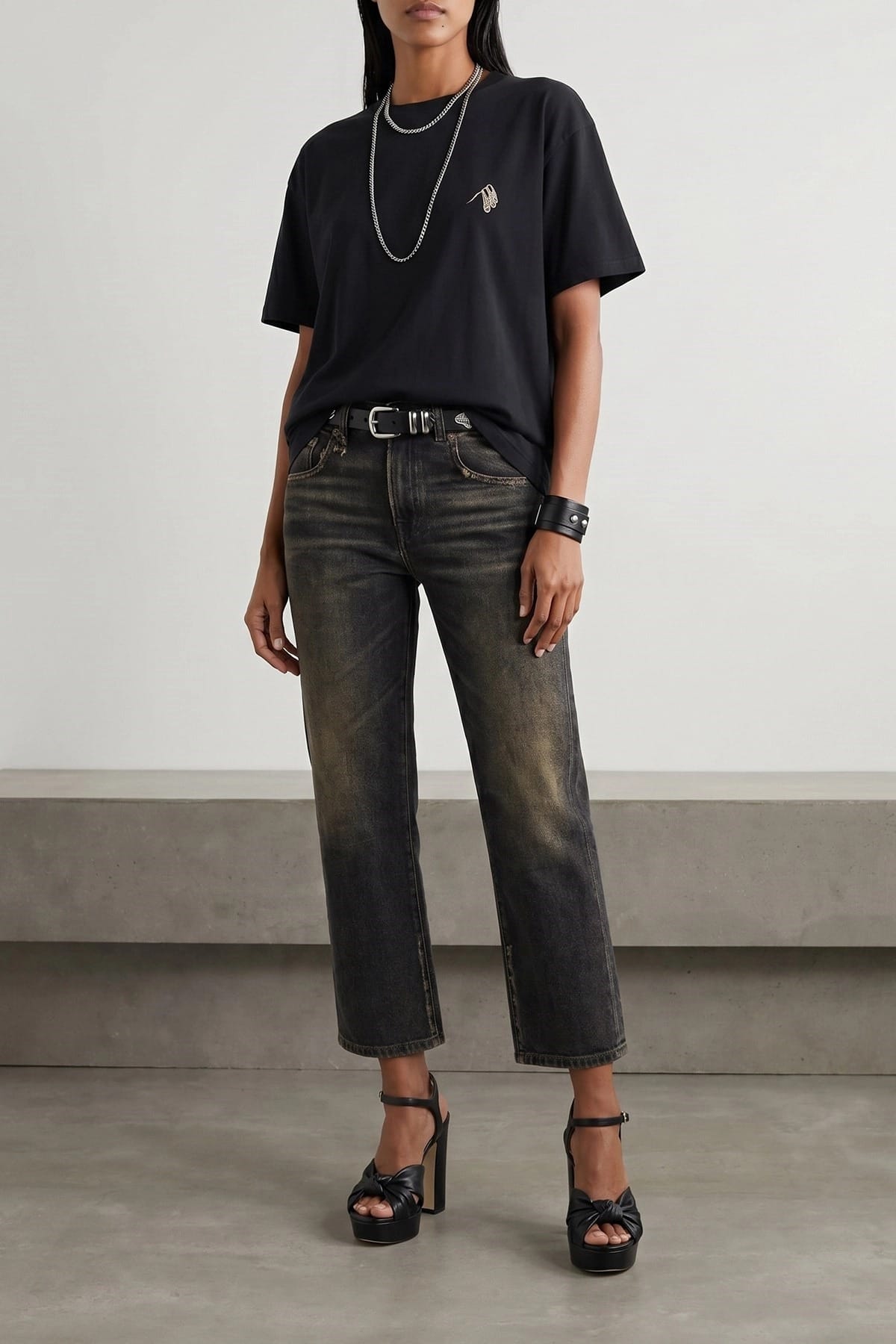 R13 R13 Boy Straight Black Jeans