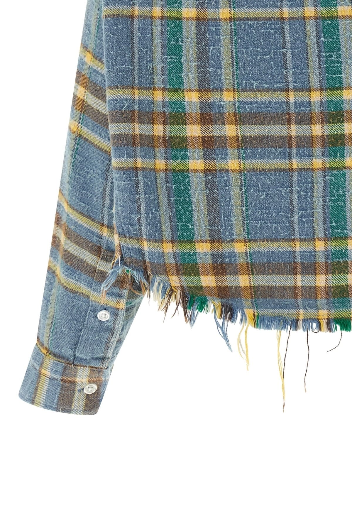 R13 R13 Fringed Check Cotton Shirt