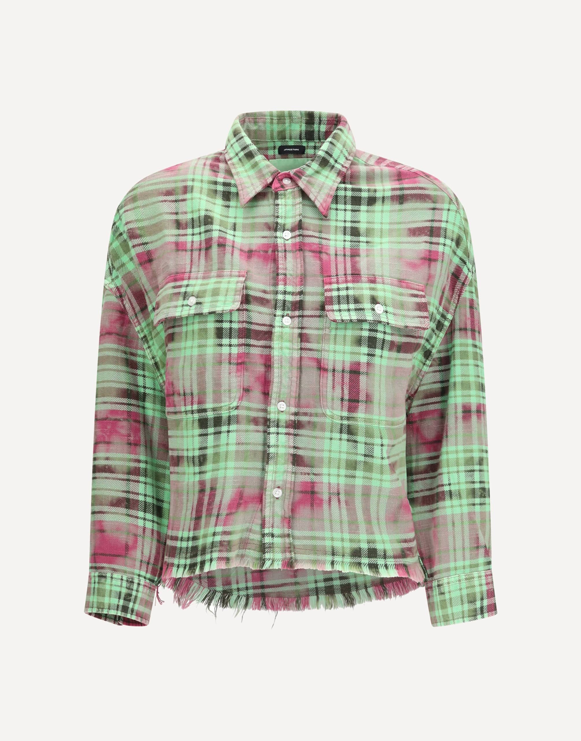 R13 Plaid Shirt With Frayed Hem
