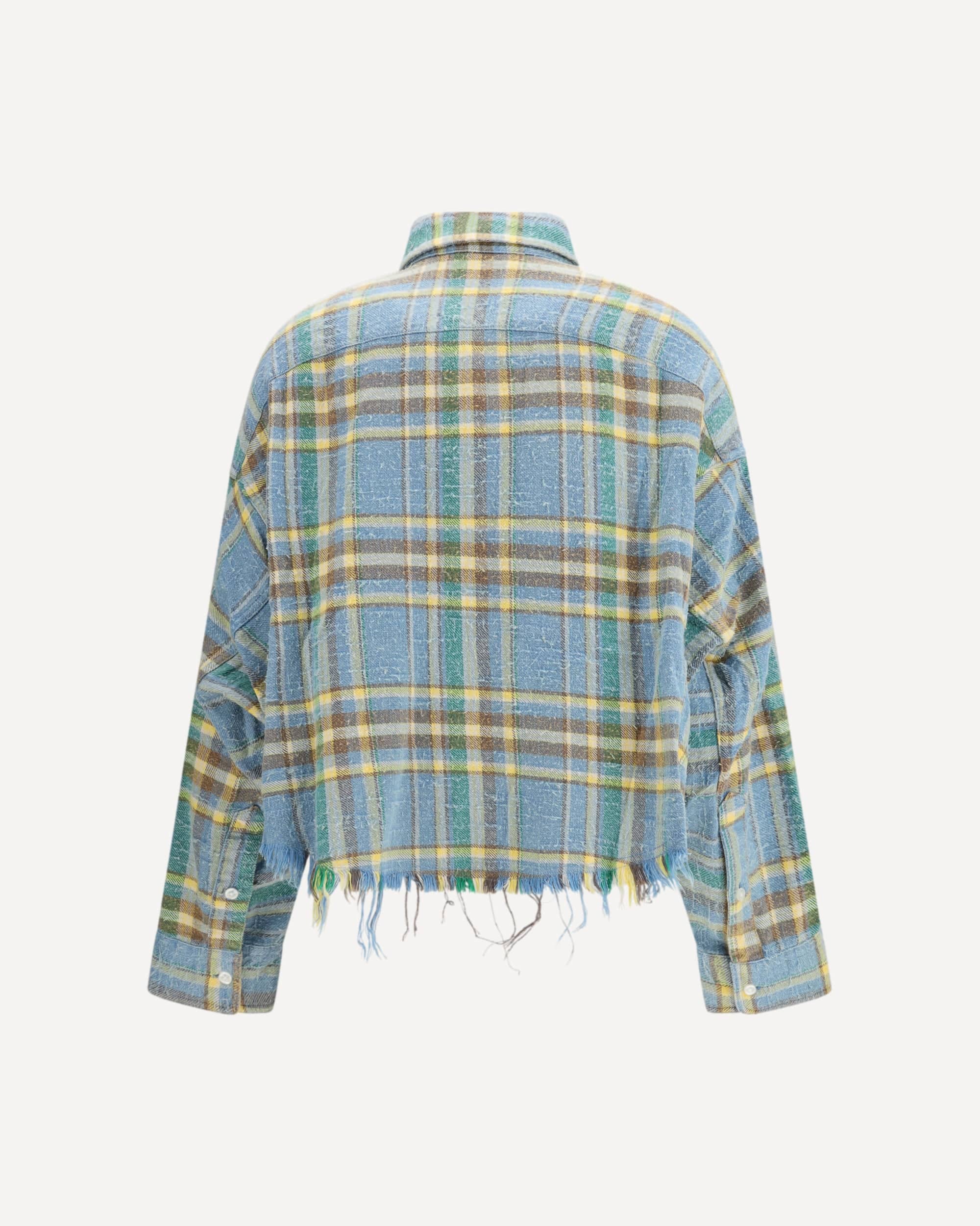 Chemise à carreaux avec ourlet effiloché - alternate view