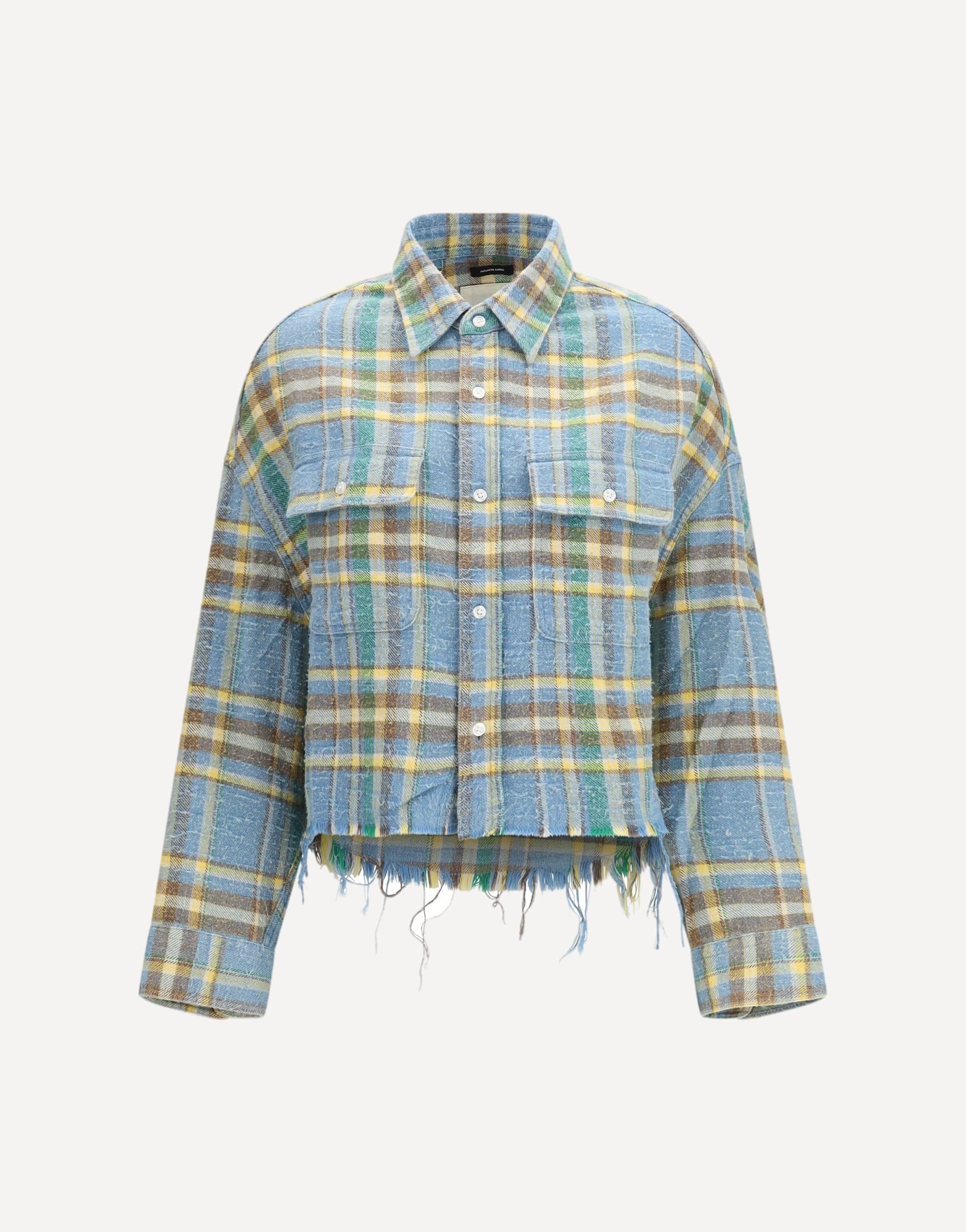 R13 Plaid Shirt With Frayed Hem