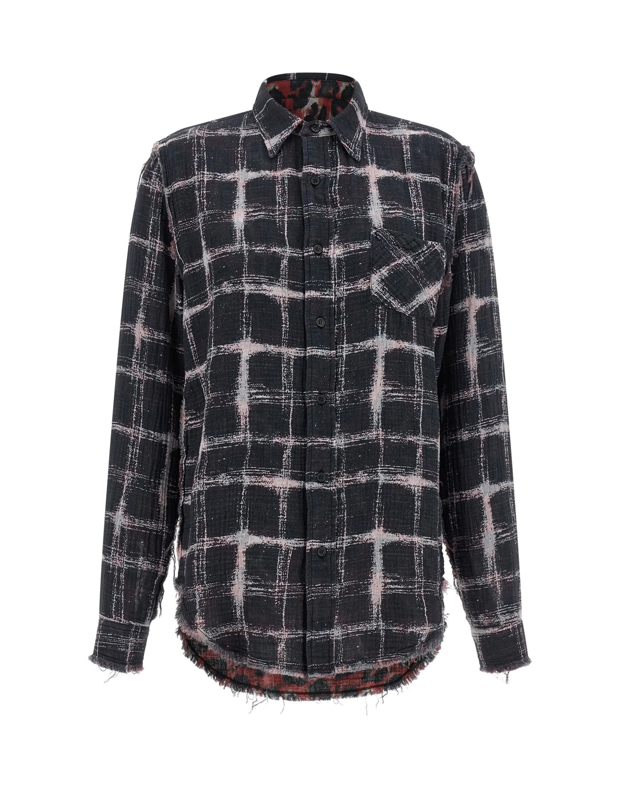 R13 R13 Reversible Fringed Hem Shirt
