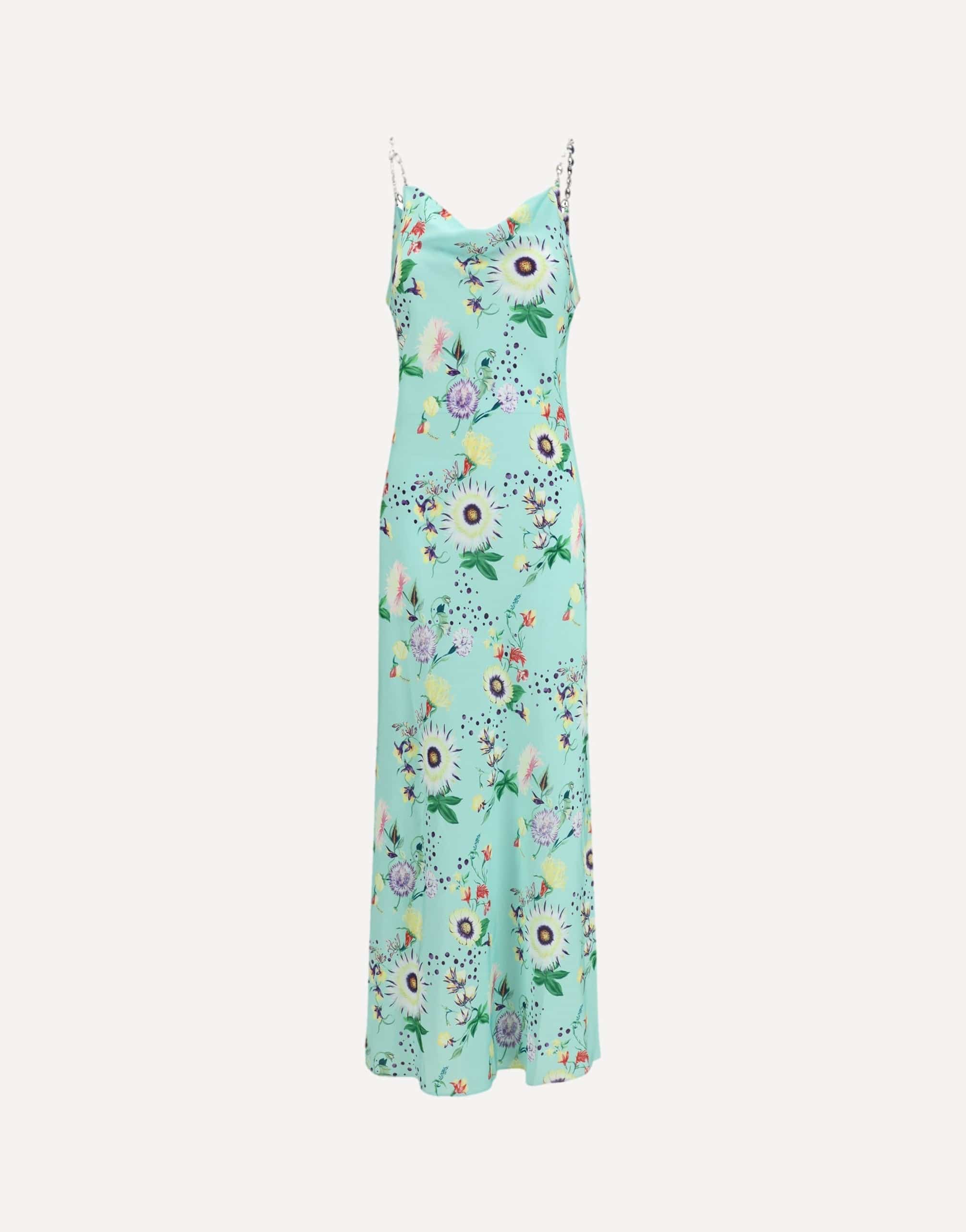 Rabanne Chain-Detail Floral Maxi Dress