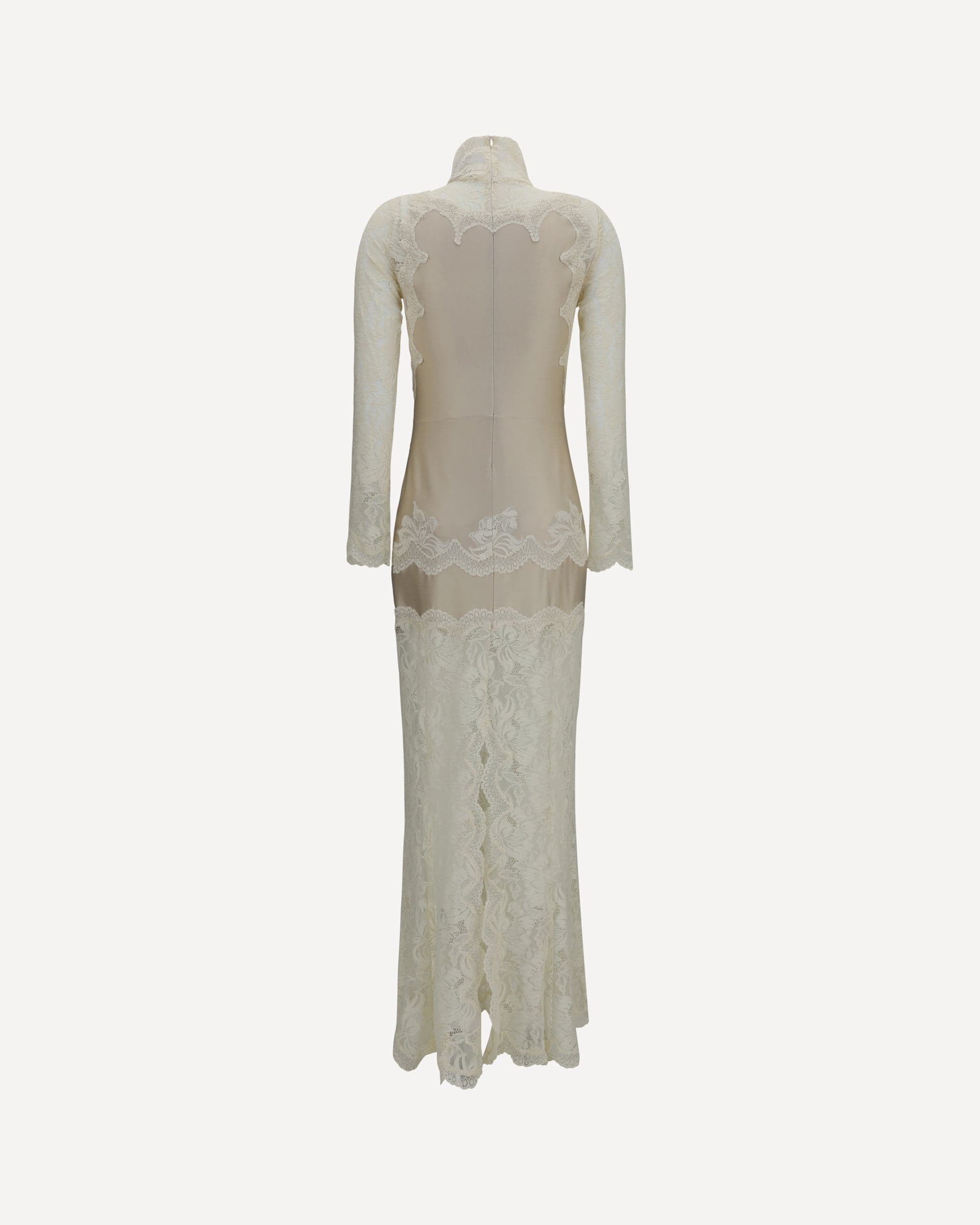 Rabanne Long Lace Jersey Dress - alternate view
