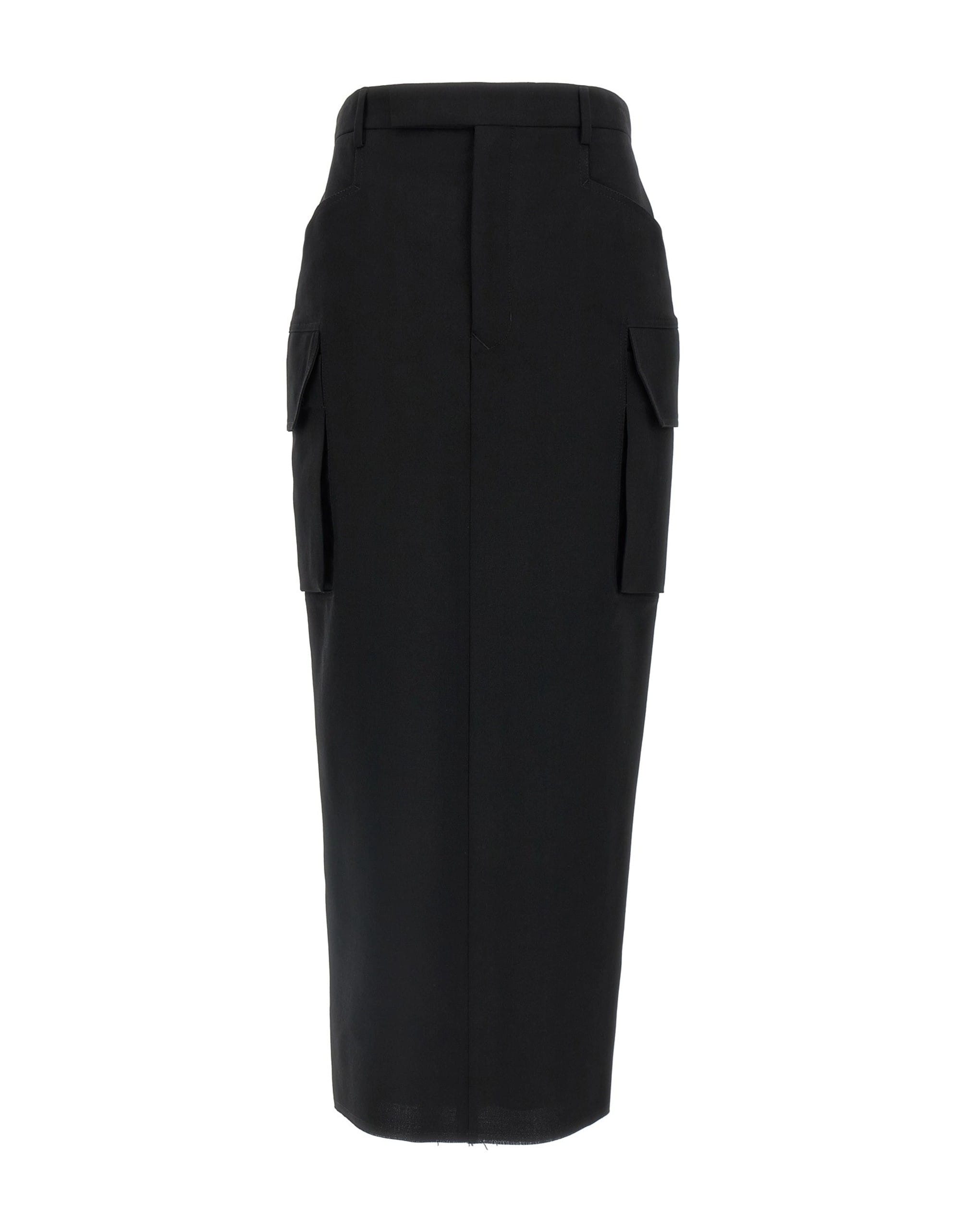 Rick Owens Rick Owens Firebanks Wool Midi Skirt