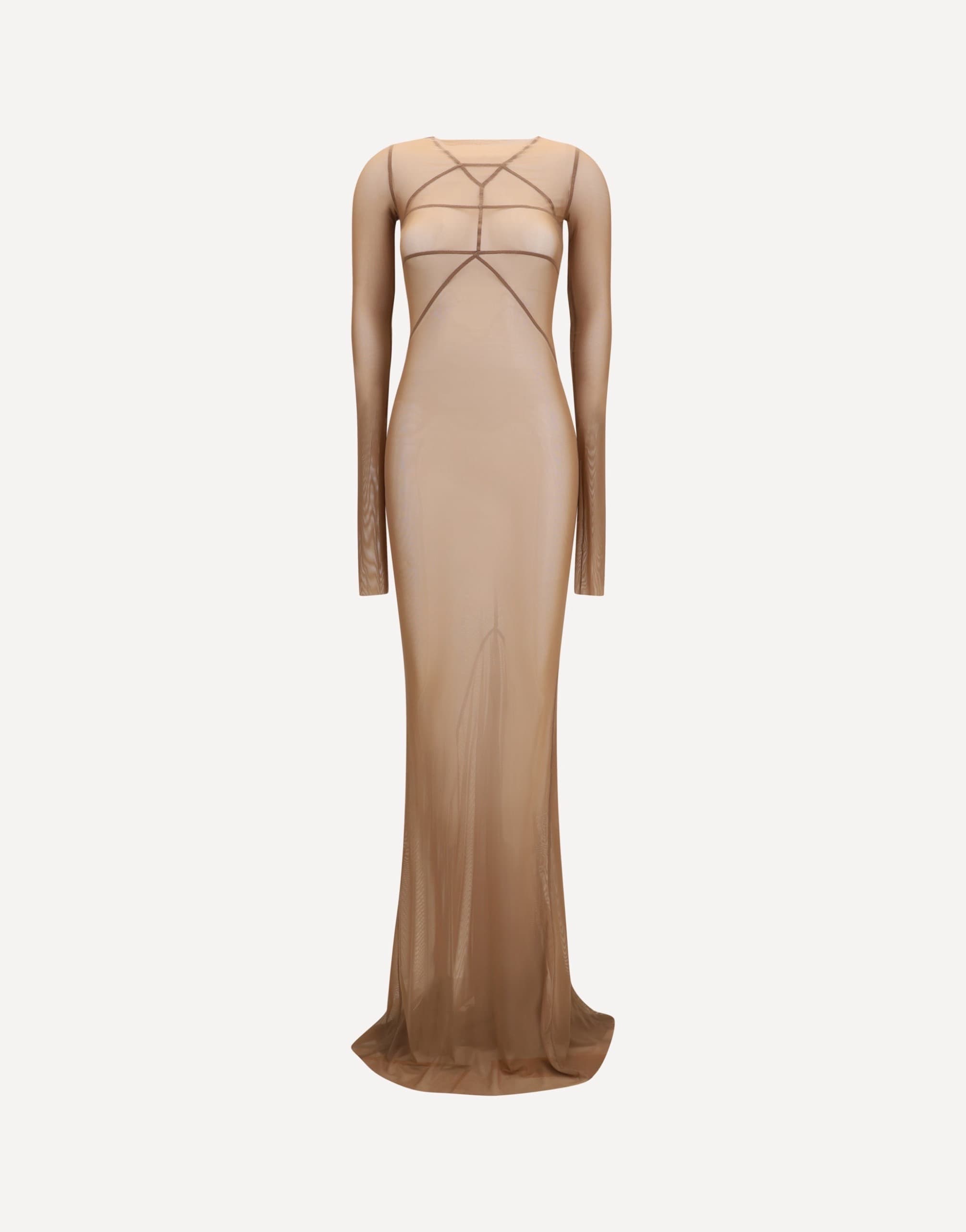 Rick Owens Long Transparent Tulle Maxi Dress
