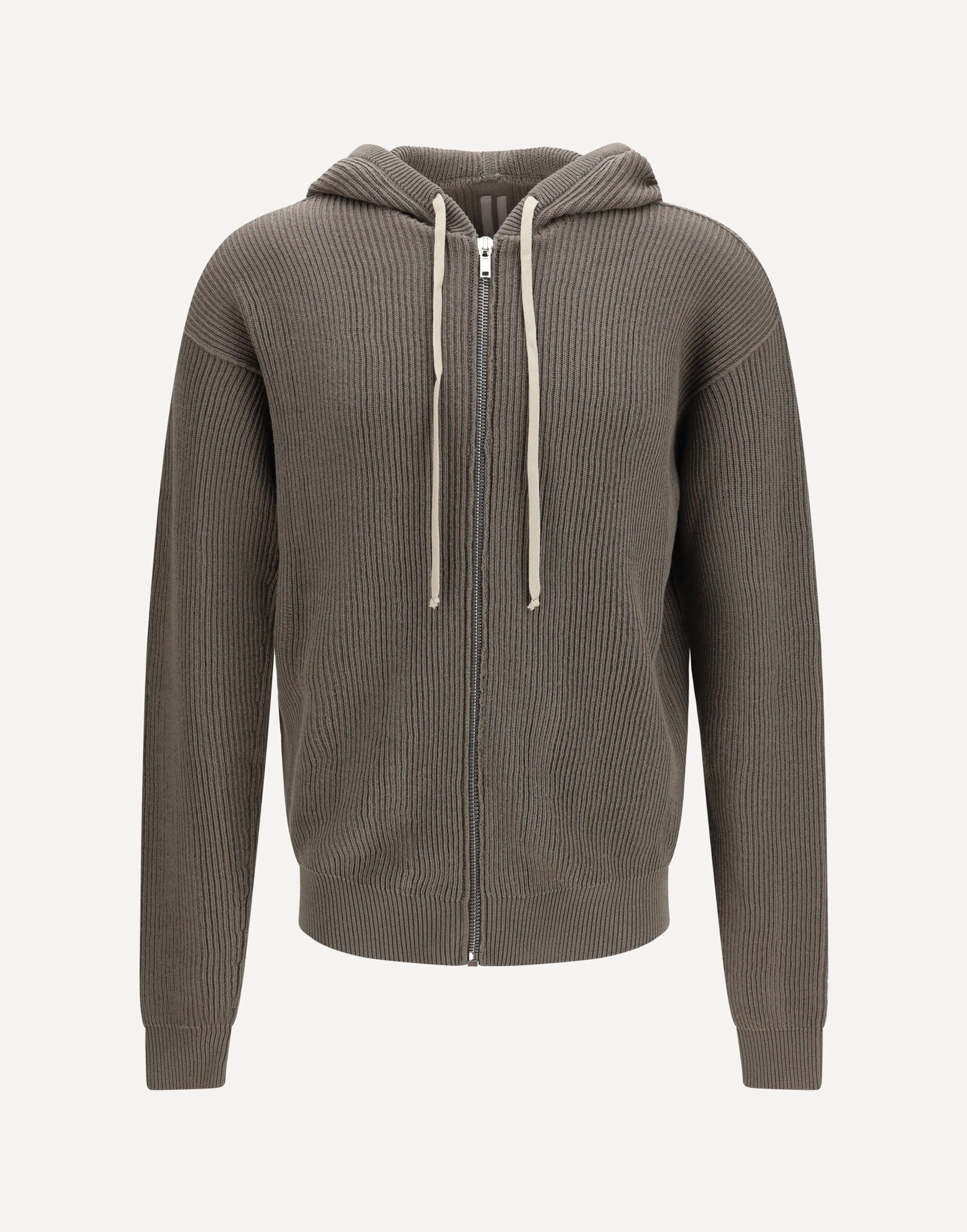 Rick Owens Rick Owens Ribbed Virgin Wool Knit Hoodie