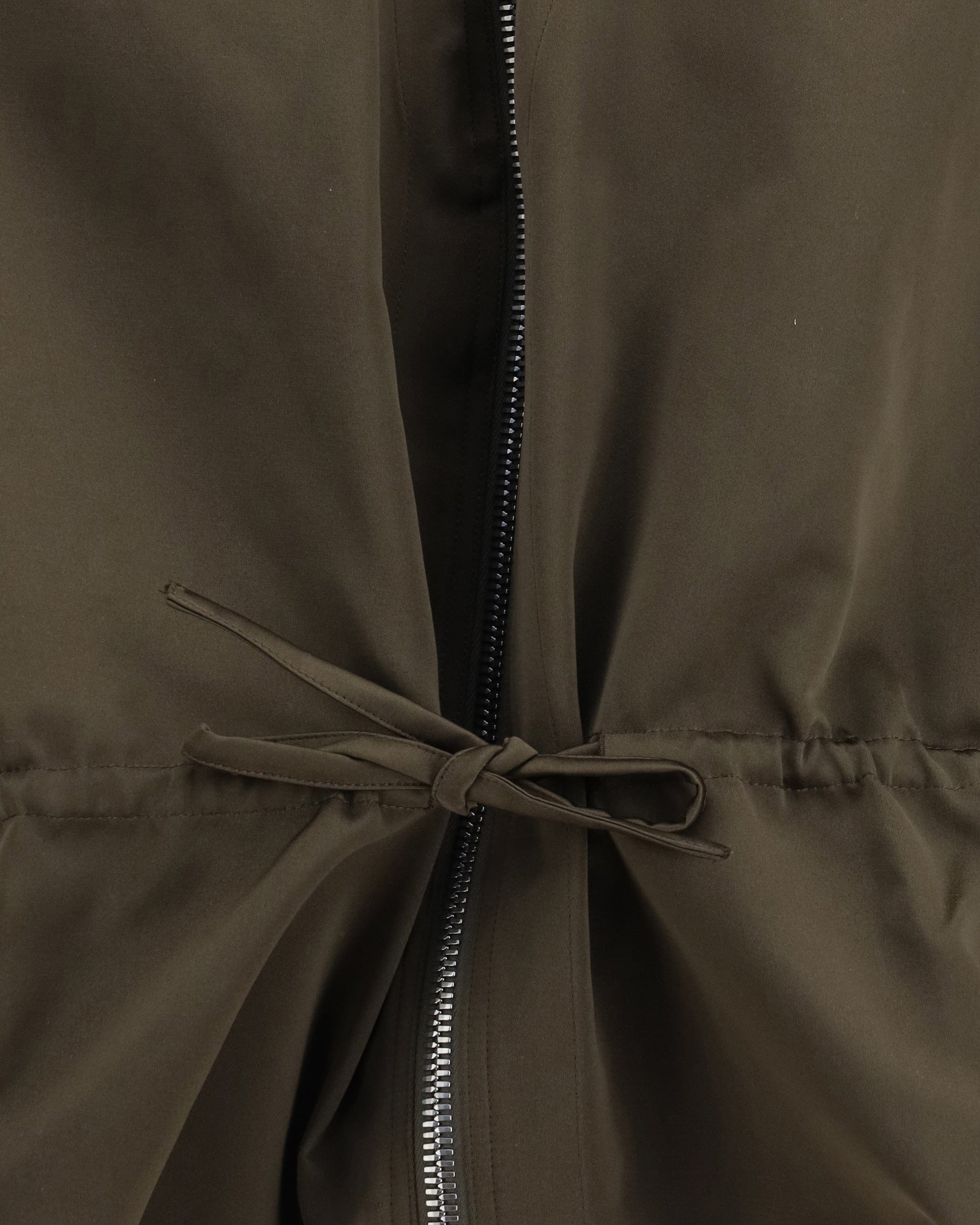 Rick Owens Satin Jacket With Zip And Drawstring