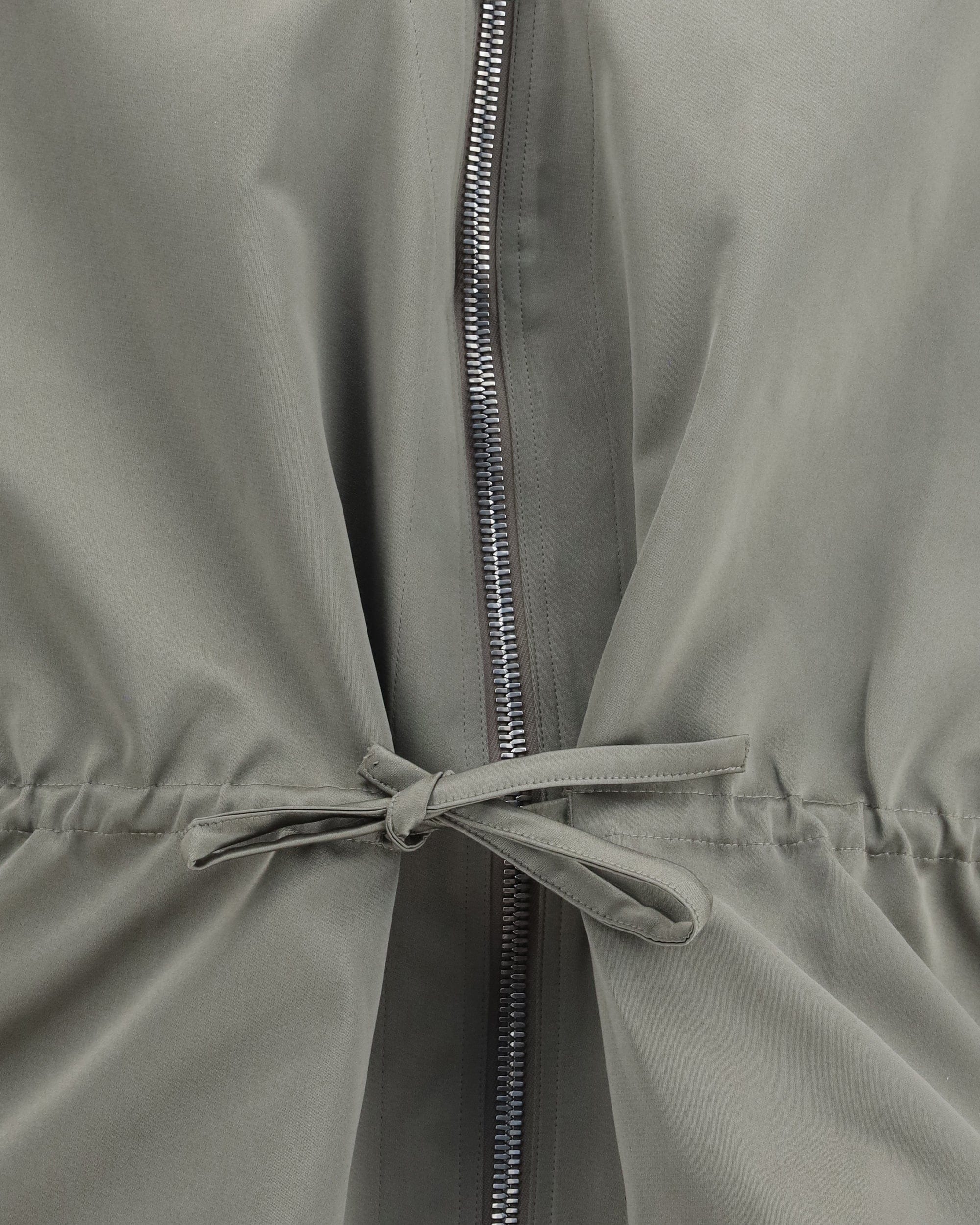Rick Owens Satin Jacket With Zip Front And Drawstring Waist