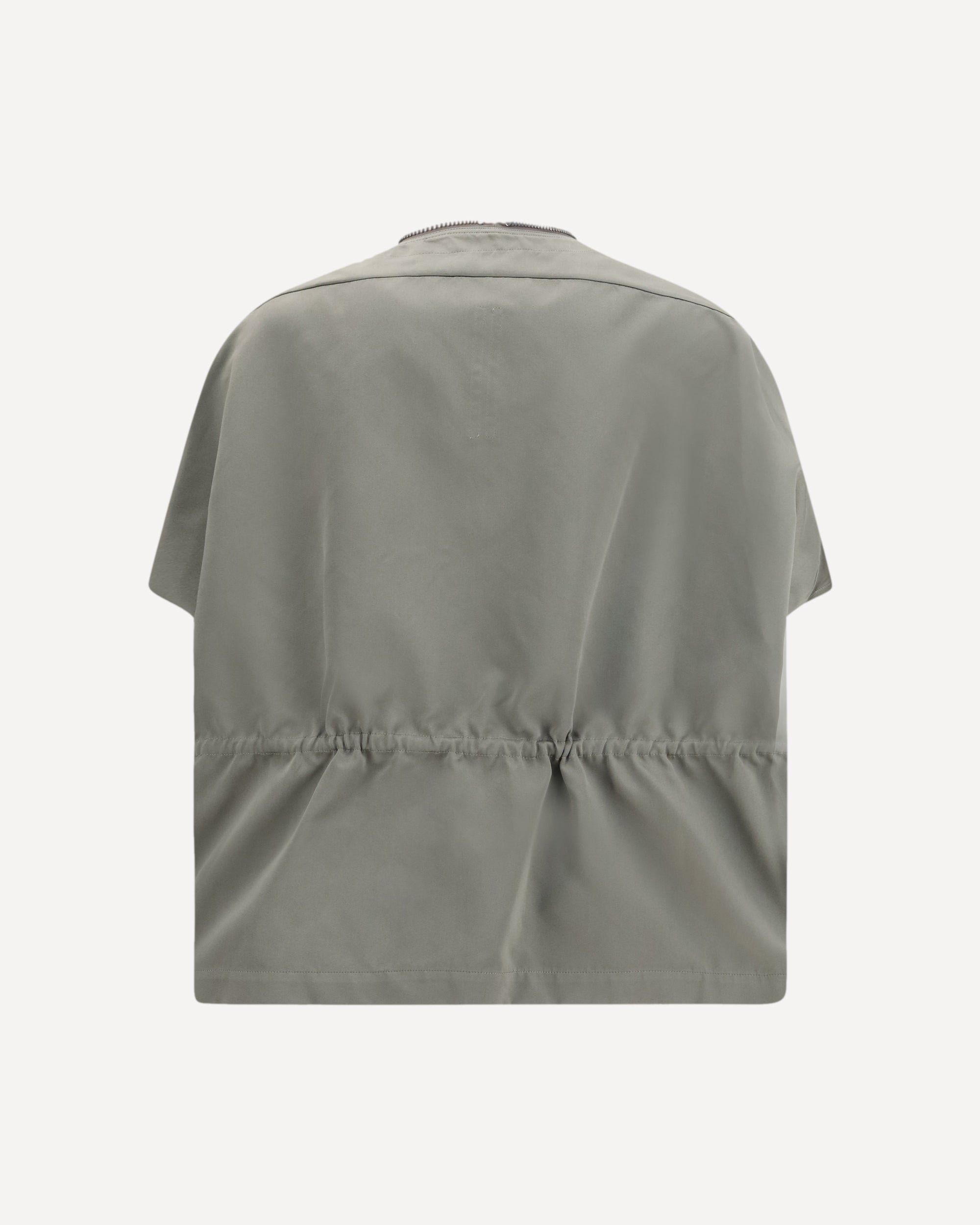 Rick Owens Satin Jacket With Zip Front And Drawstring Waist