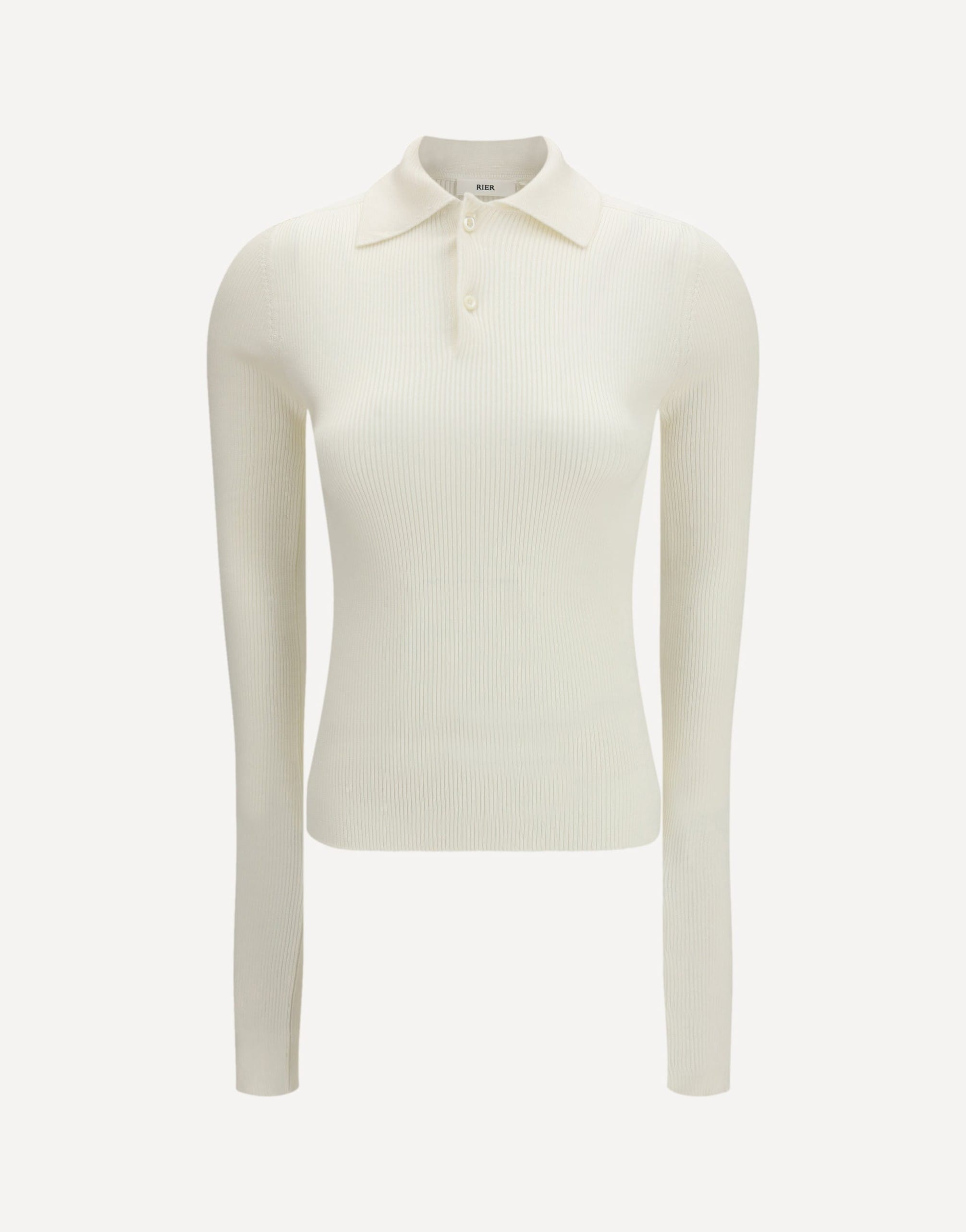 RIER Long-Sleeve Silk Polo Shirt