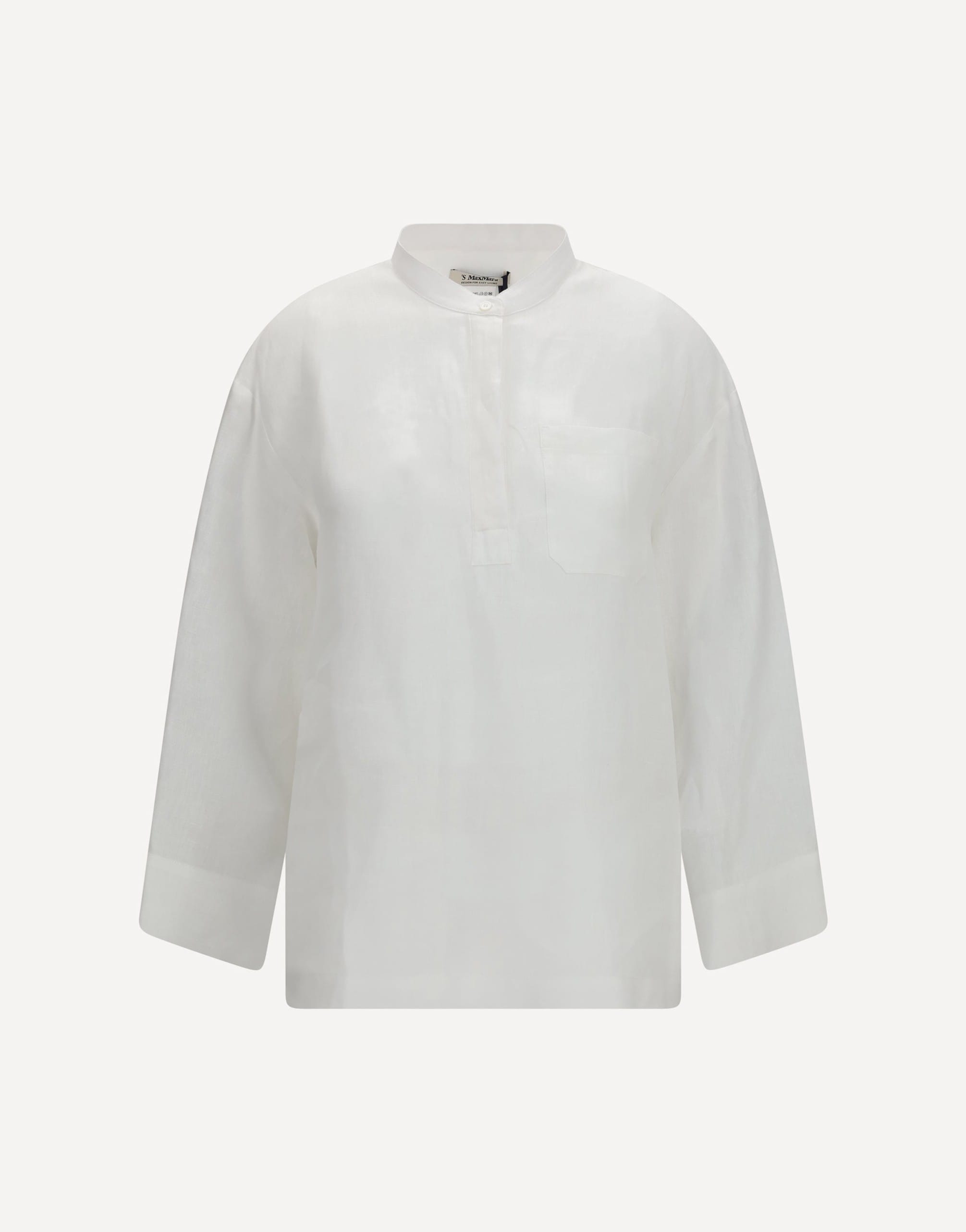 'S Max Mara Smmcantico Linen Shirt Mandarin Collar